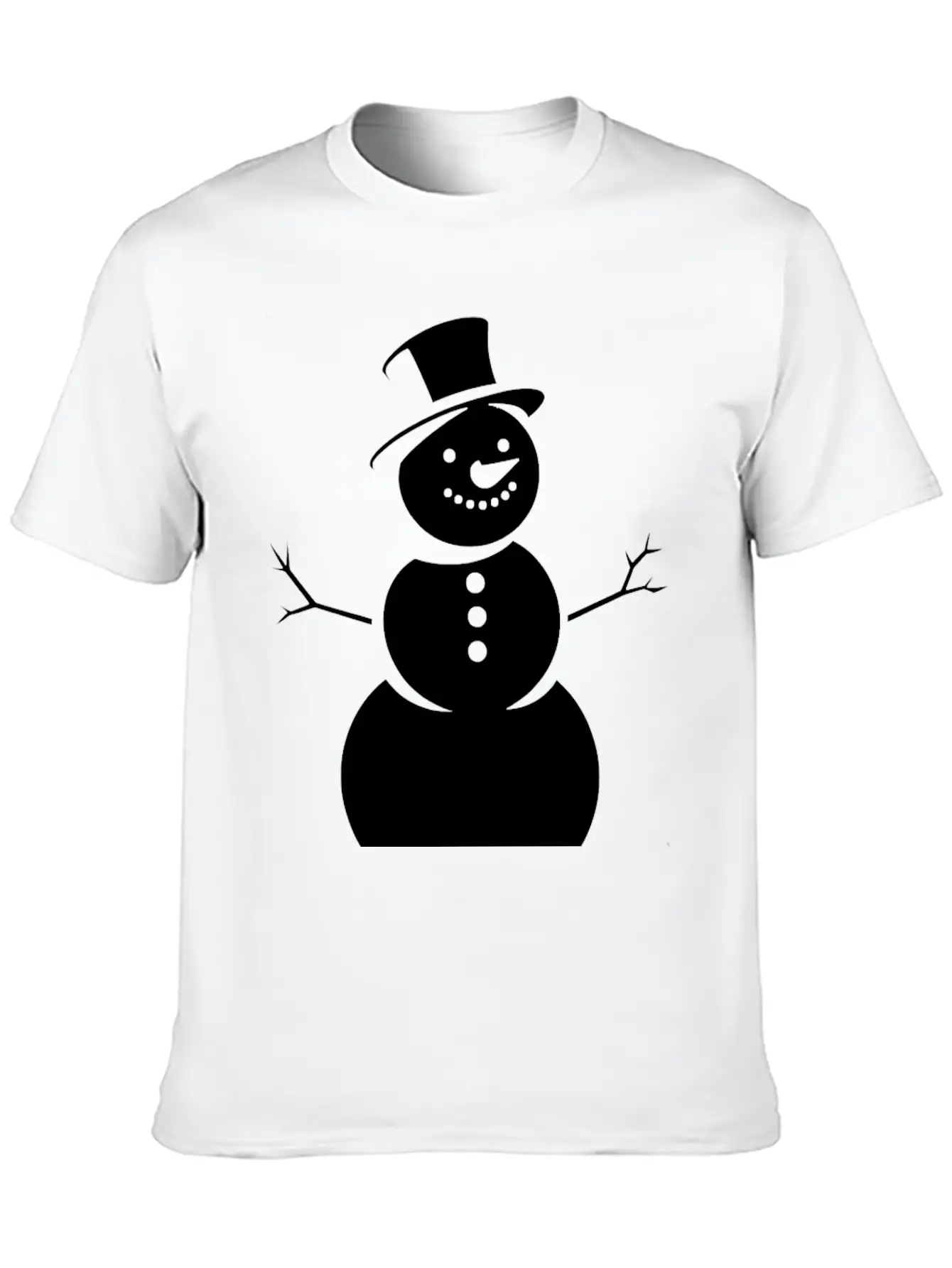Schneemann, Silhouette, Minimalismus, Winter, Essential Unisex Summer Tee – Soft Cotton Casual Fit
