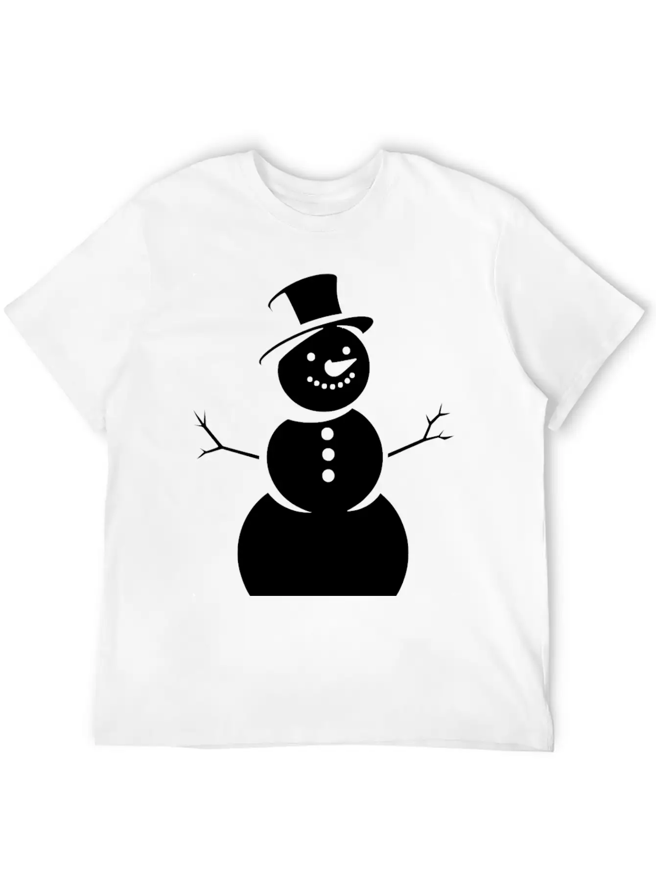 Schneemann, Silhouette, Minimalismus, Winter, Essential Unisex Summer Tee – Soft Cotton Casual Fit