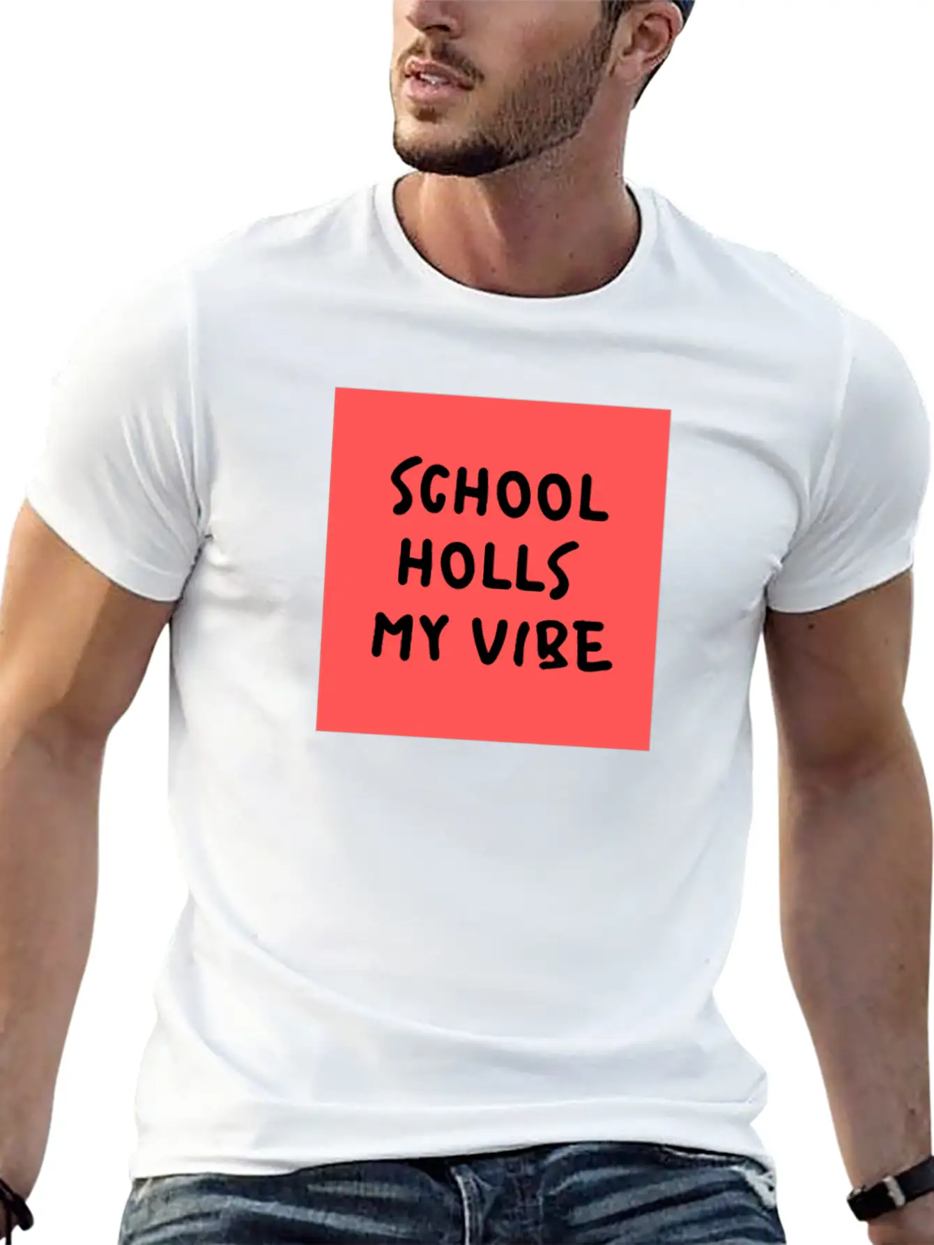 School Holls My Vibe Unisex Short Sleeve Soft Cotton T-Shirt – Casual Everyday Wear