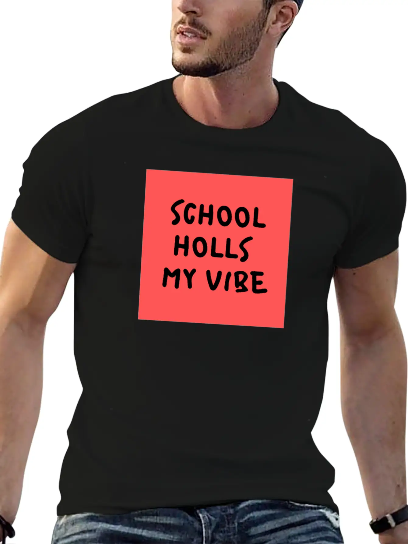 School Holls My Vibe Unisex Short Sleeve Soft Cotton T-Shirt – Casual Everyday Wear