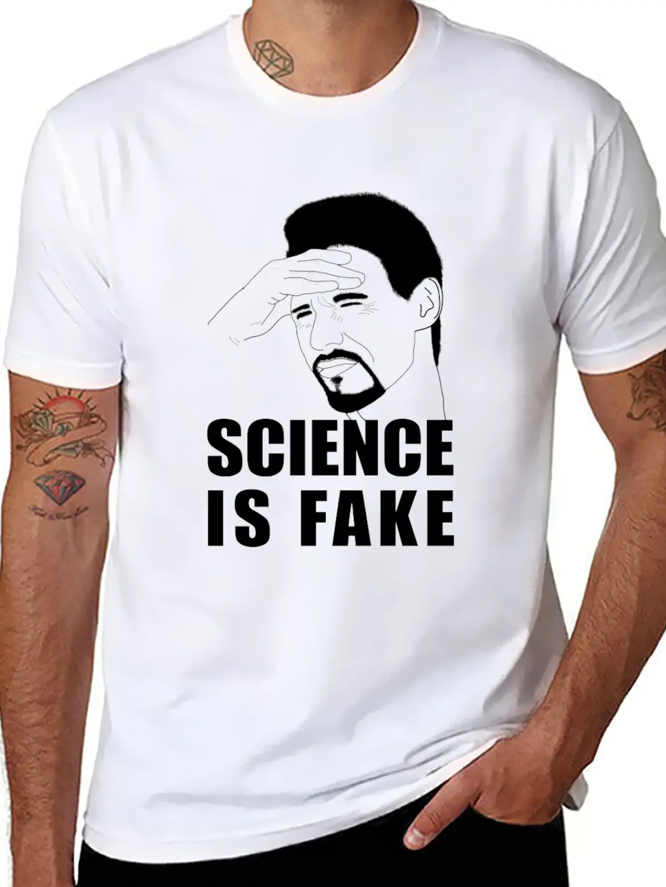 Science Is Fake Unisex Short Sleeve Soft Cotton T-Shirt – Casual Everyday Wear