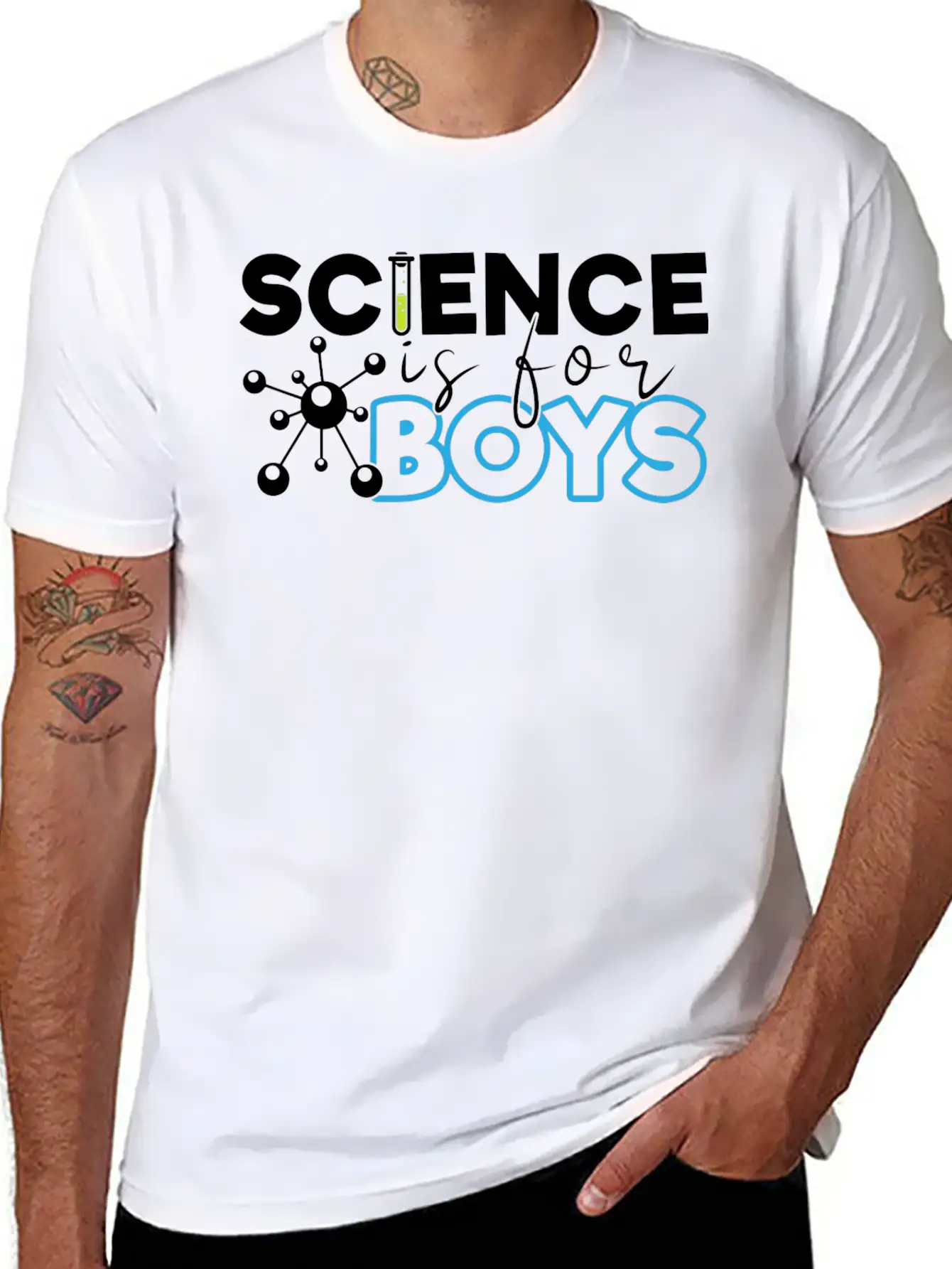 Science Is For Boys, Science, STEM, Education Stylish Everyday T-Shirt – Unisex Basic Cotton Tee