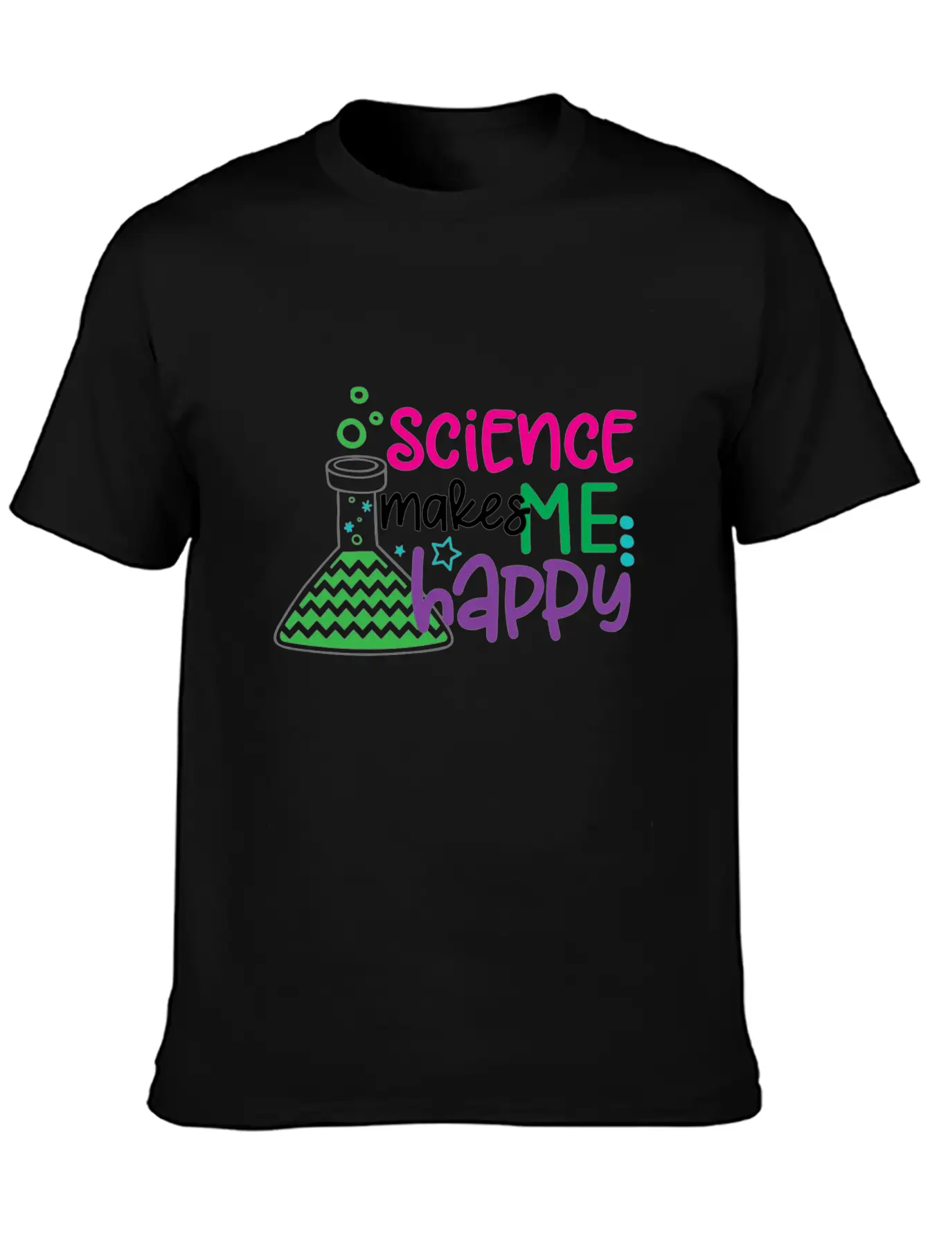 Science Makes Me Happy, Science, STEM, Scientific Stylish Everyday T-Shirt – Unisex Basic Cotton Tee