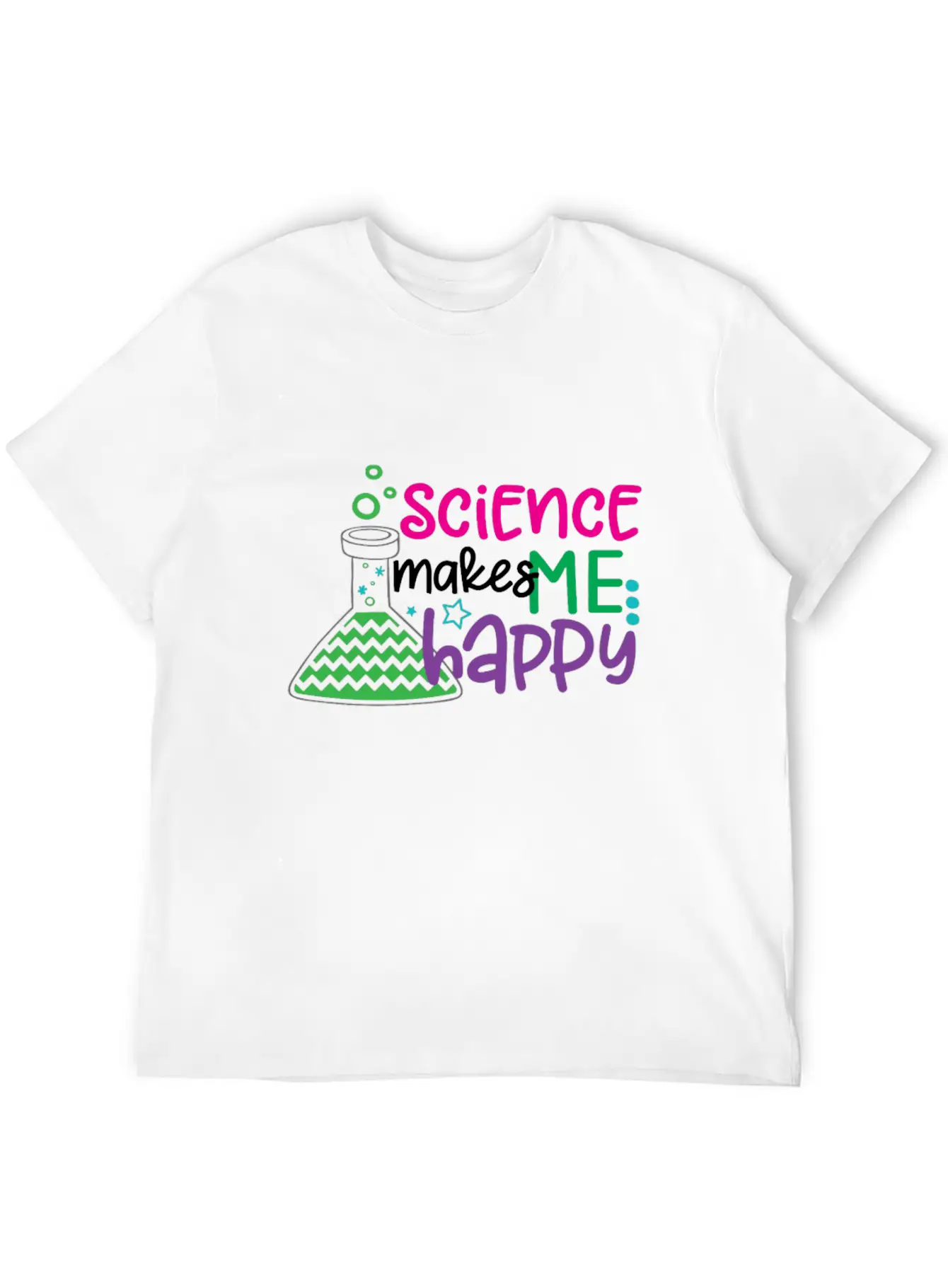 Science Makes Me Happy, Science, STEM, Scientific Stylish Everyday T-Shirt – Unisex Basic Cotton Tee