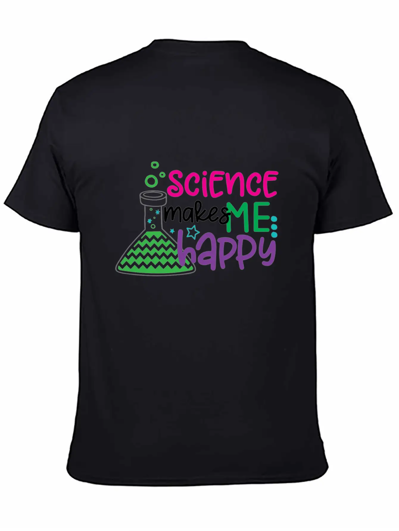 Science Makes Me Happy, Science, STEM, Scientific Stylish Everyday T-Shirt – Unisex Basic Cotton Tee