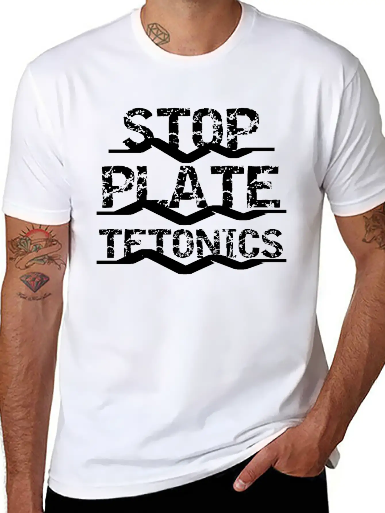 Science Stop Plate Tetonics Funny Earthquake Essential Unisex Summer Tee – Soft Cotton Casual Fit