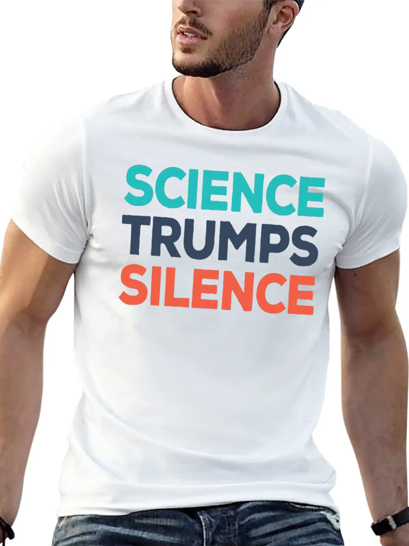 Science Trumps Silence Stylish Everyday T-Shirt – Unisex Basic Cotton Tee