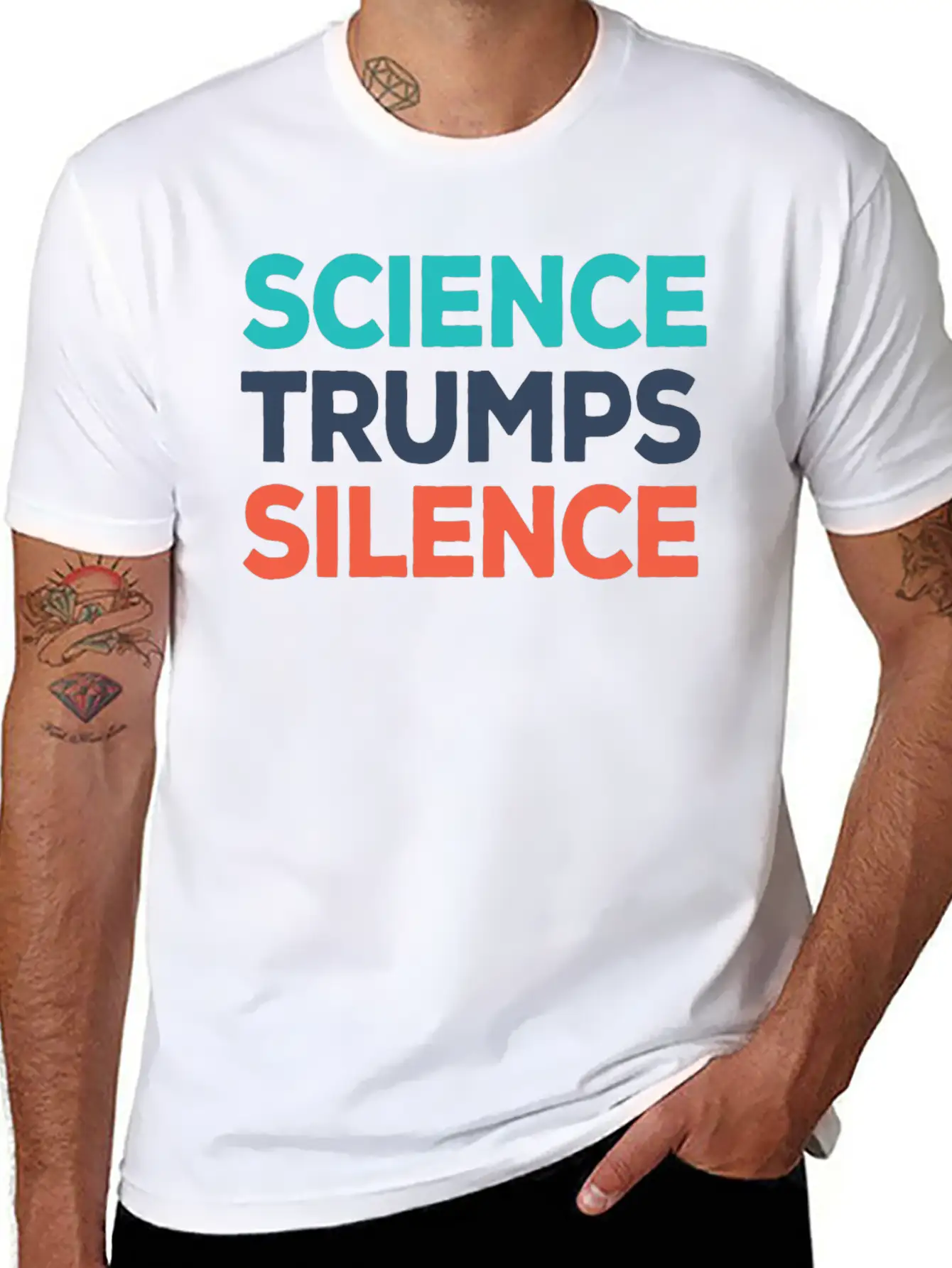Science Trumps Silence Stylish Everyday T-Shirt – Unisex Basic Cotton Tee