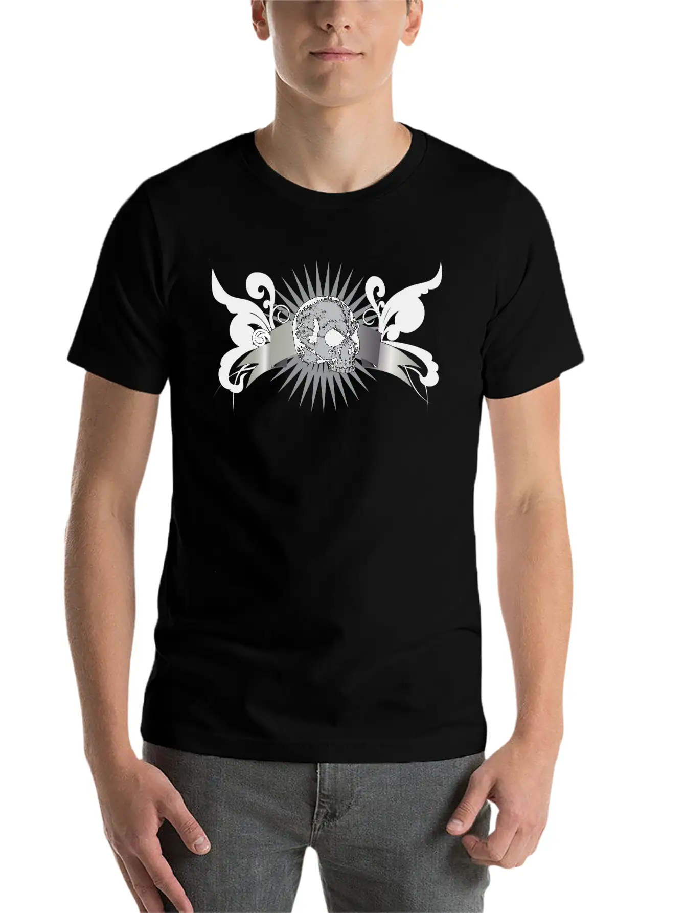 Scroll_2_skull Unisex Casual T-Shirt – Clean Design For Daily Comfort