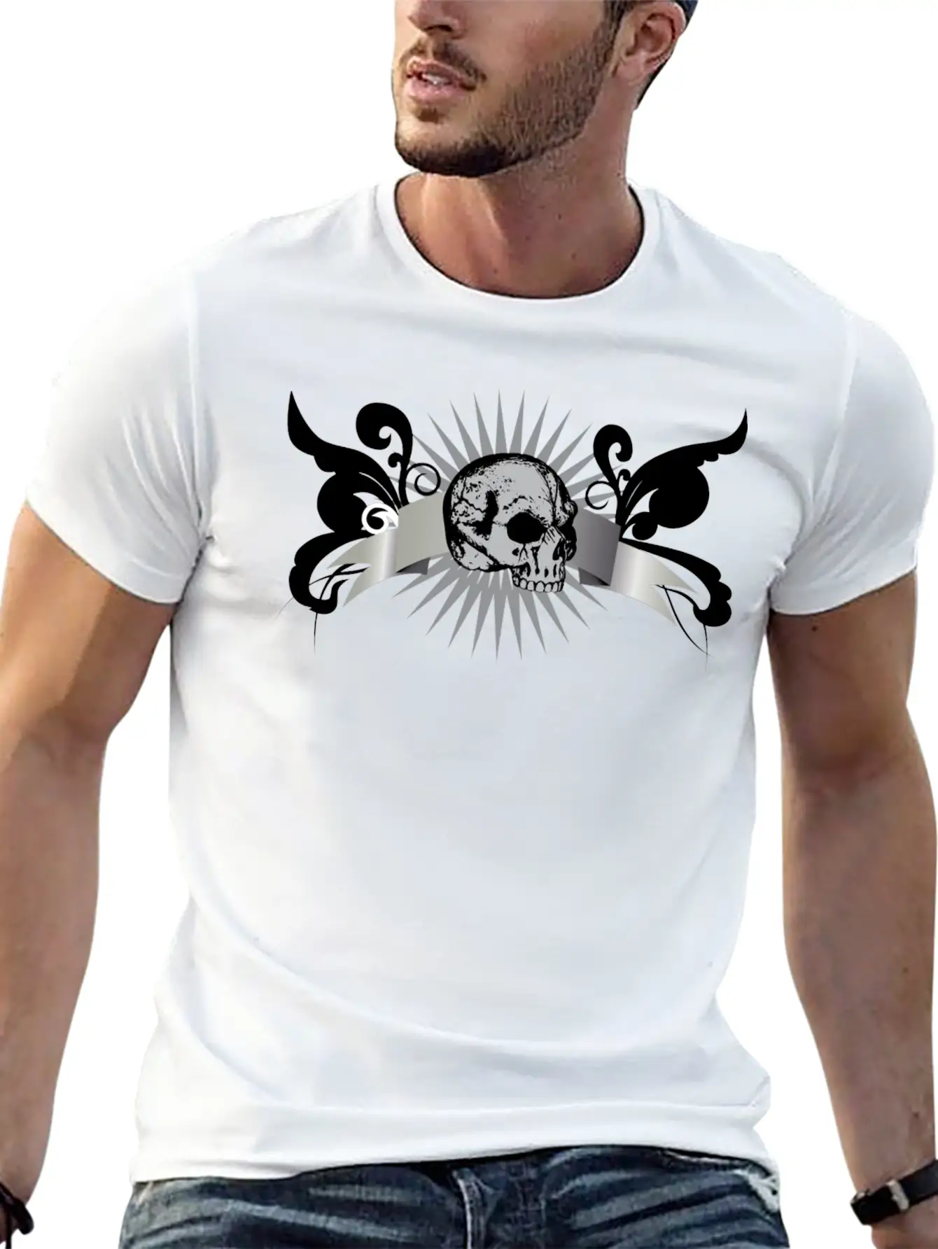 Scroll_2_skull Unisex Casual T-Shirt – Clean Design For Daily Comfort