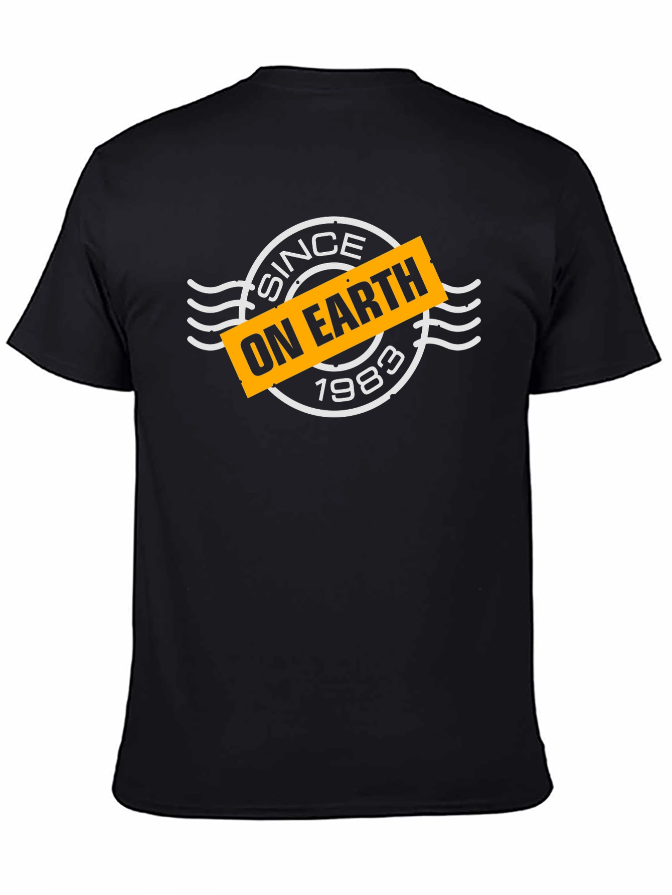 Since On Earth 1983 Black Graphic Tee