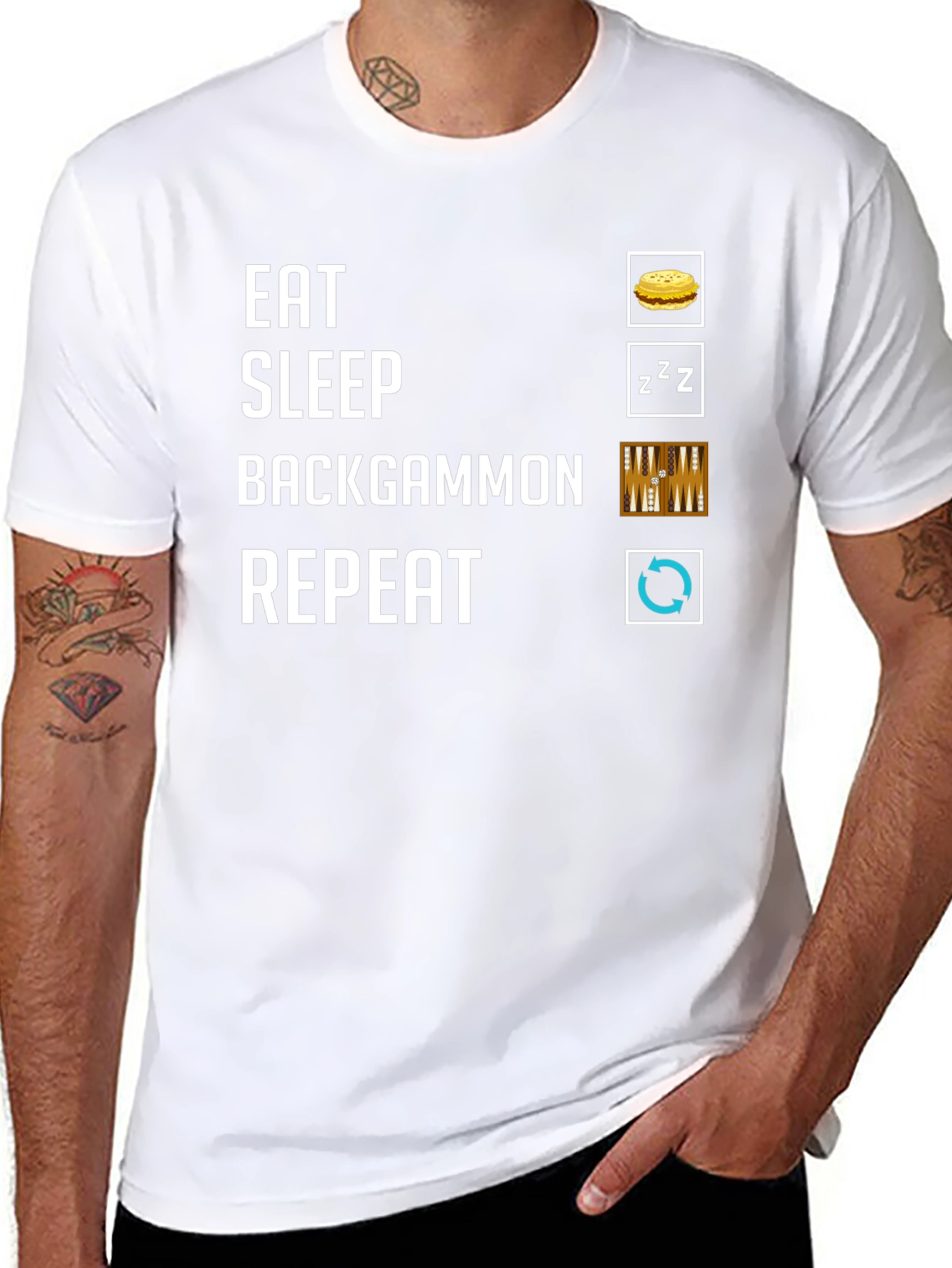 Eat Sleep Backgammon Repeat T-Shirt