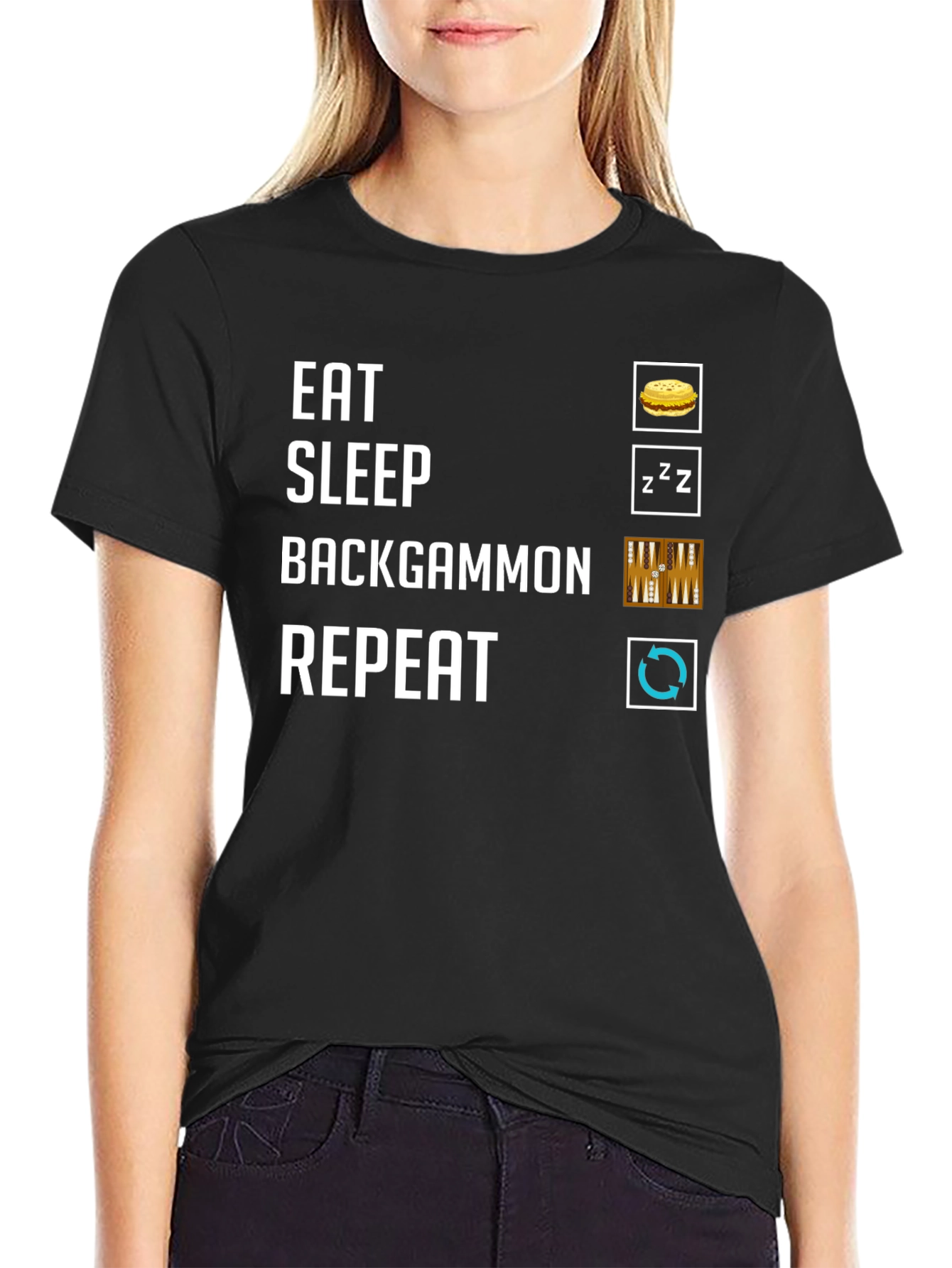 Eat Sleep Backgammon Repeat T-Shirt