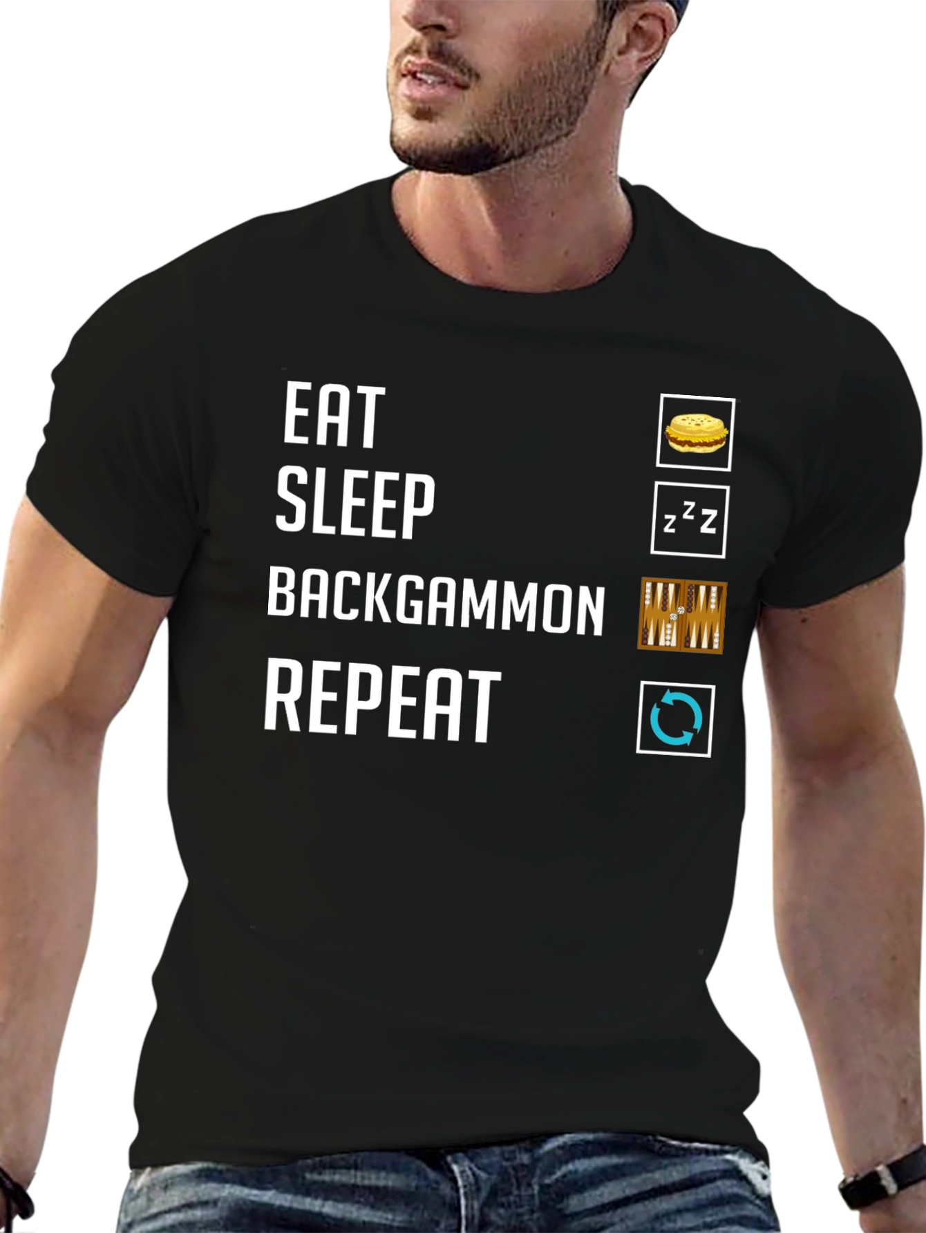 Eat Sleep Backgammon Repeat T-Shirt