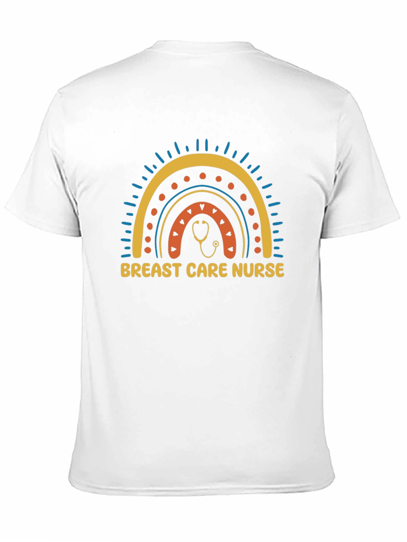 Breast Care Nurse Rainbow Graphic T-Shirt