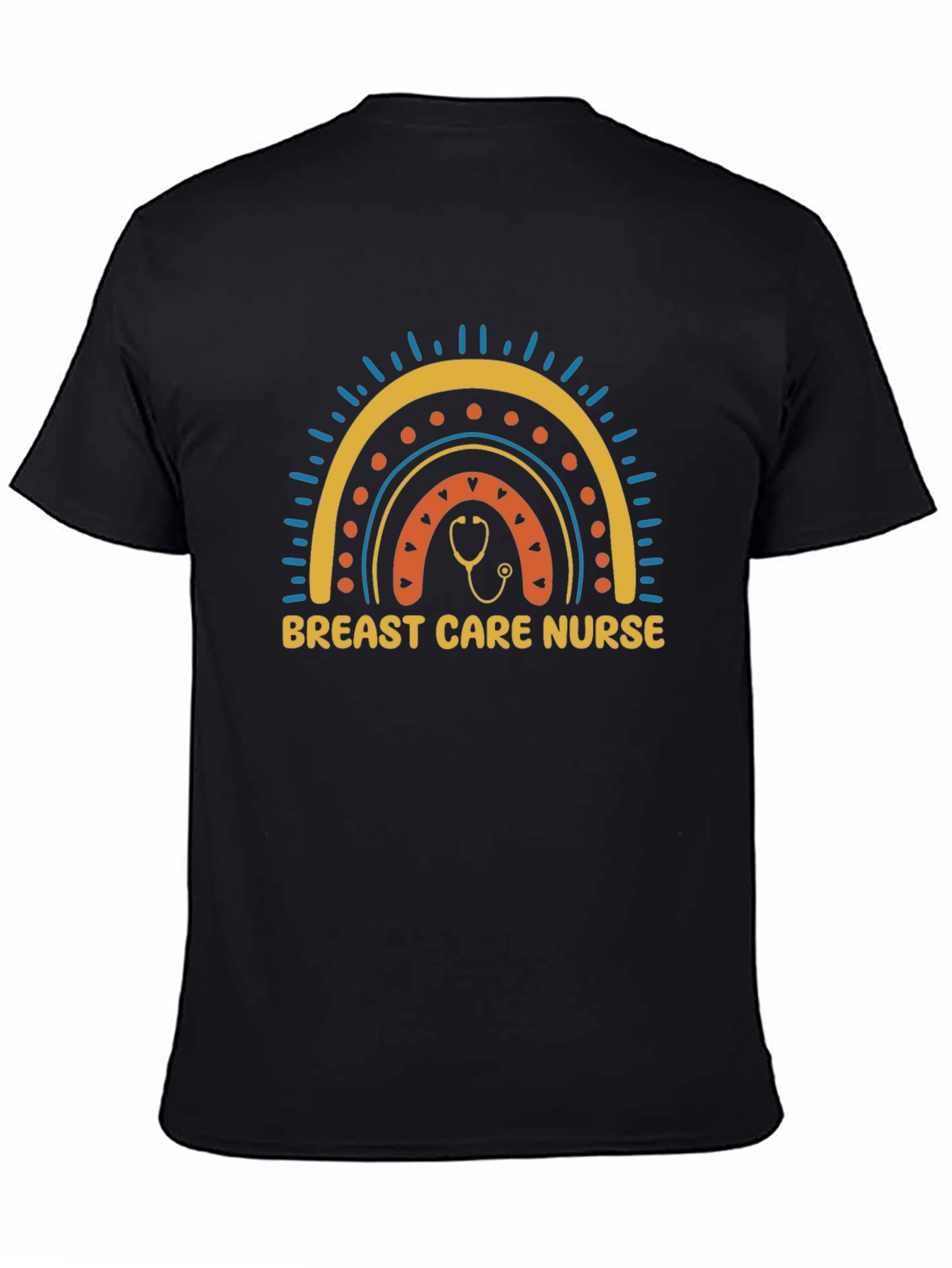 Breast Care Nurse Rainbow Graphic T-Shirt