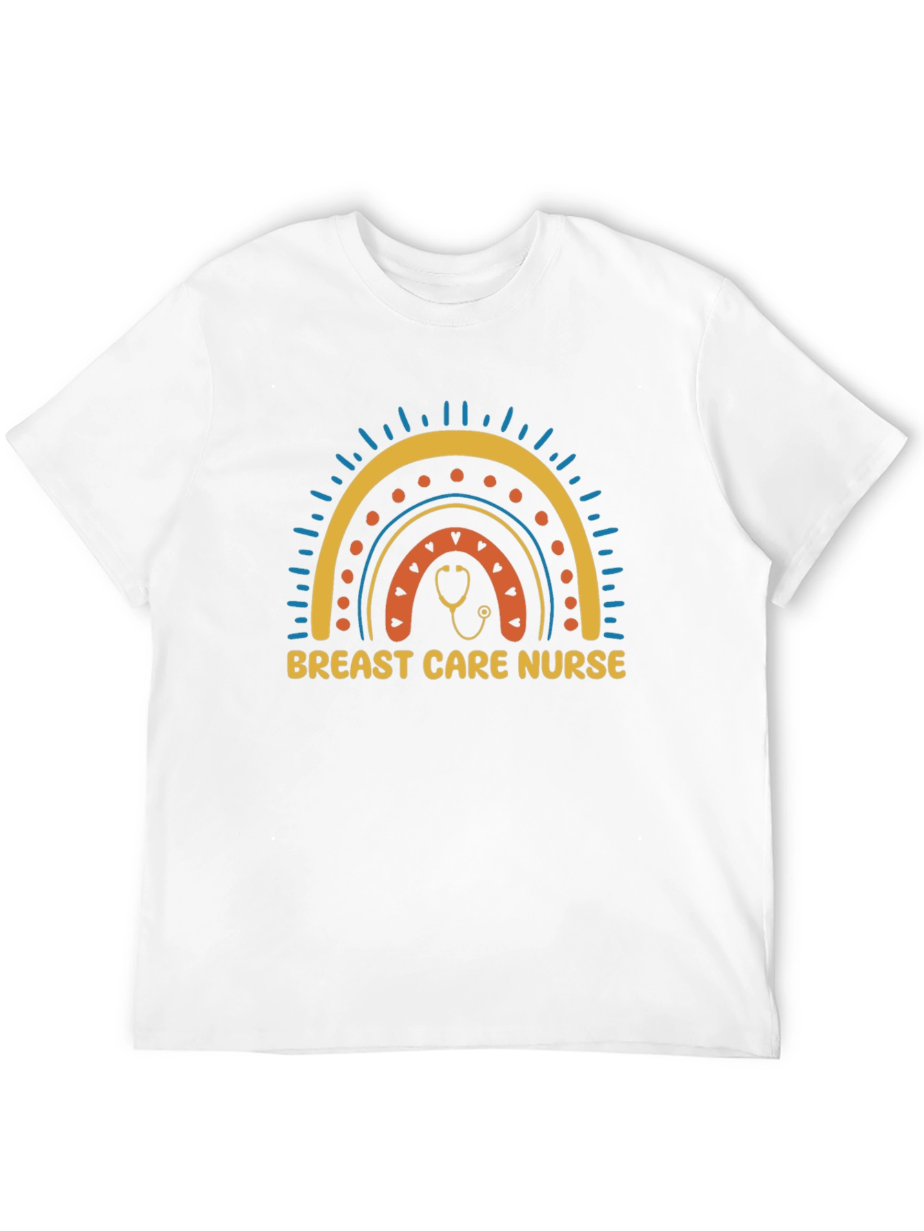 Breast Care Nurse Rainbow Graphic T-Shirt