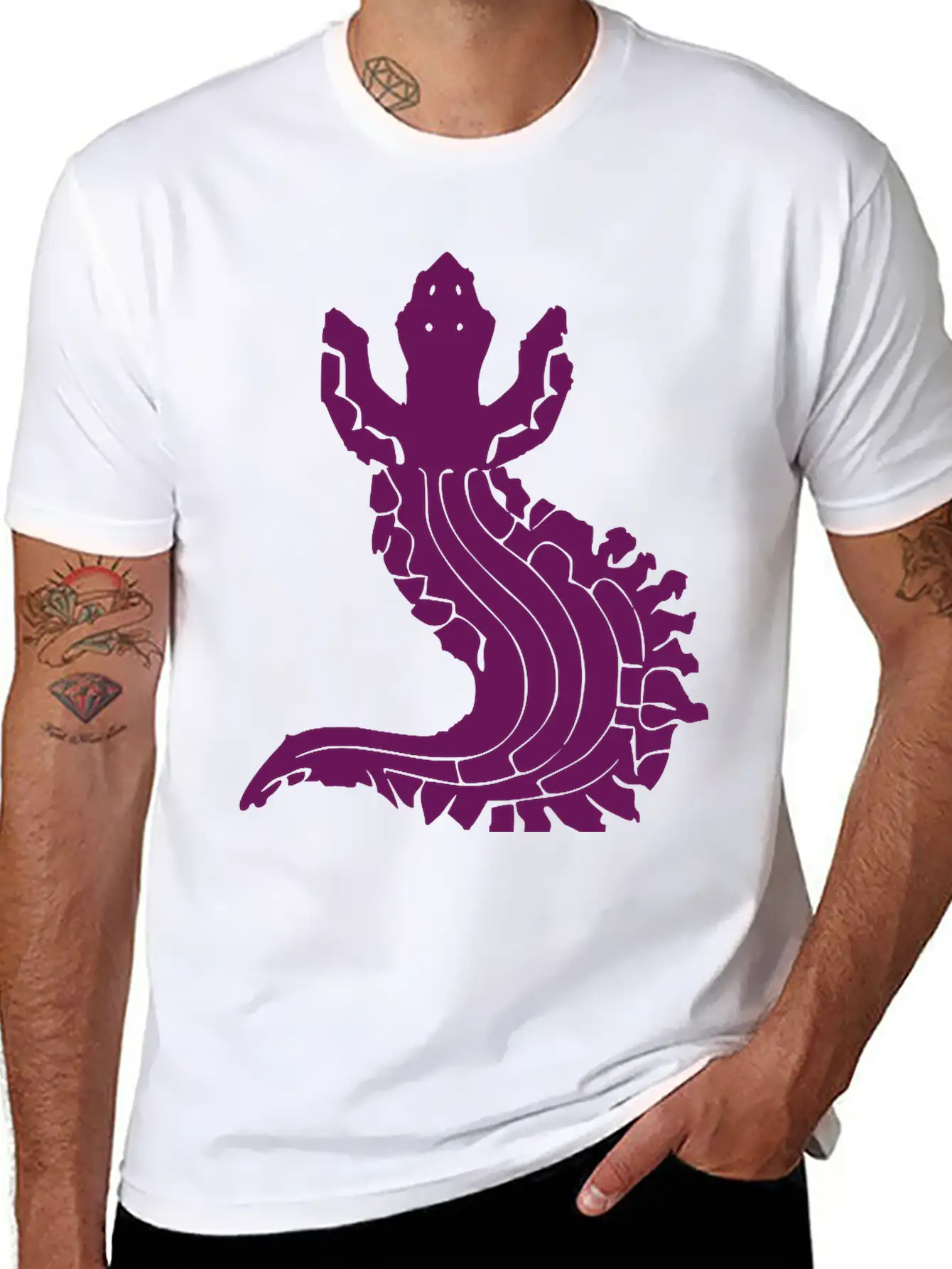 Sea Serpent Tribal Art Vector Unisex Short Sleeve Soft Cotton T-Shirt – Casual Everyday Wear