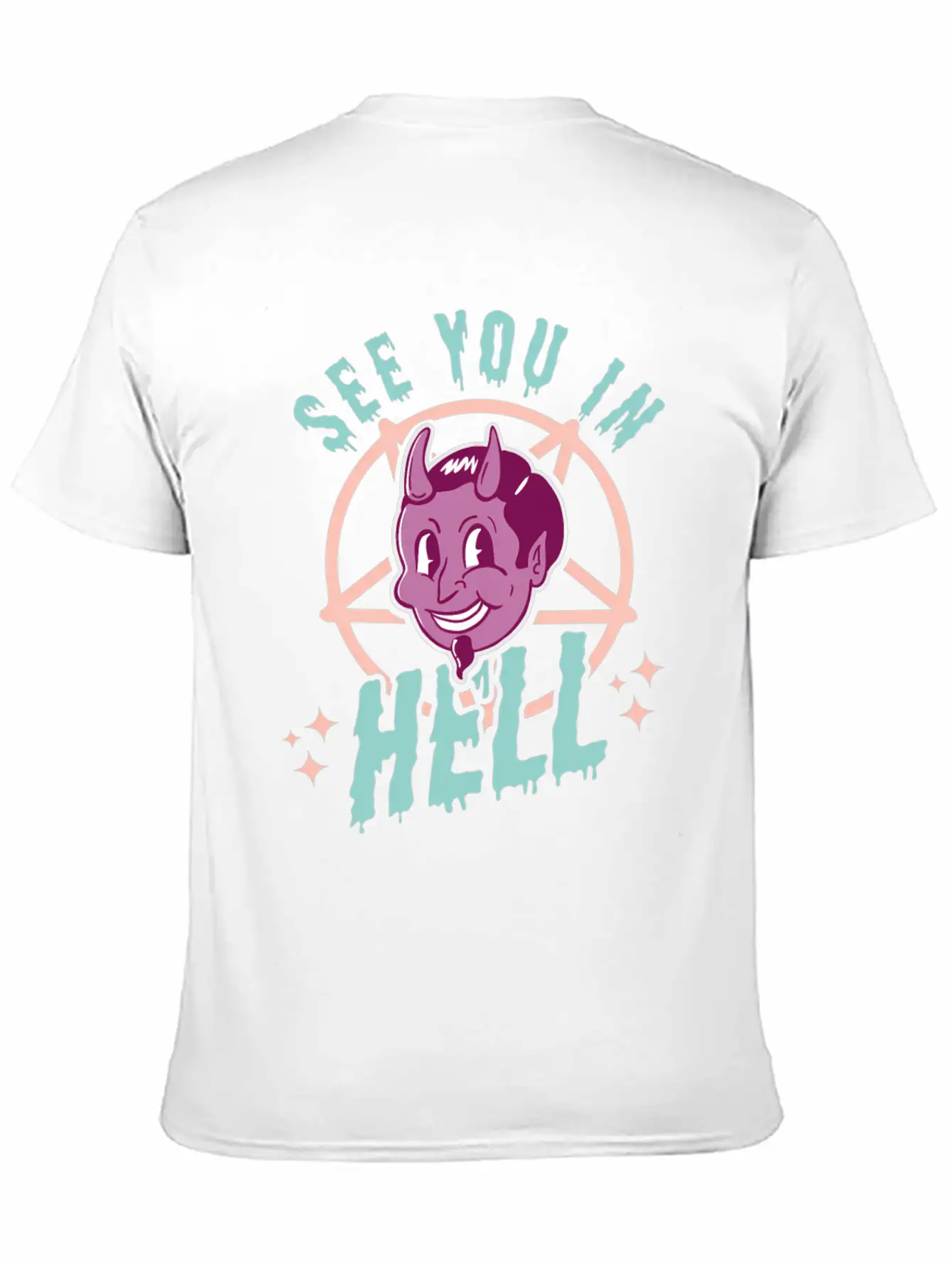 See You In Hell Gothic Halloween Satan Pastel Goth Comfortable Minimalist Graphic Tee – Summer Style Essential