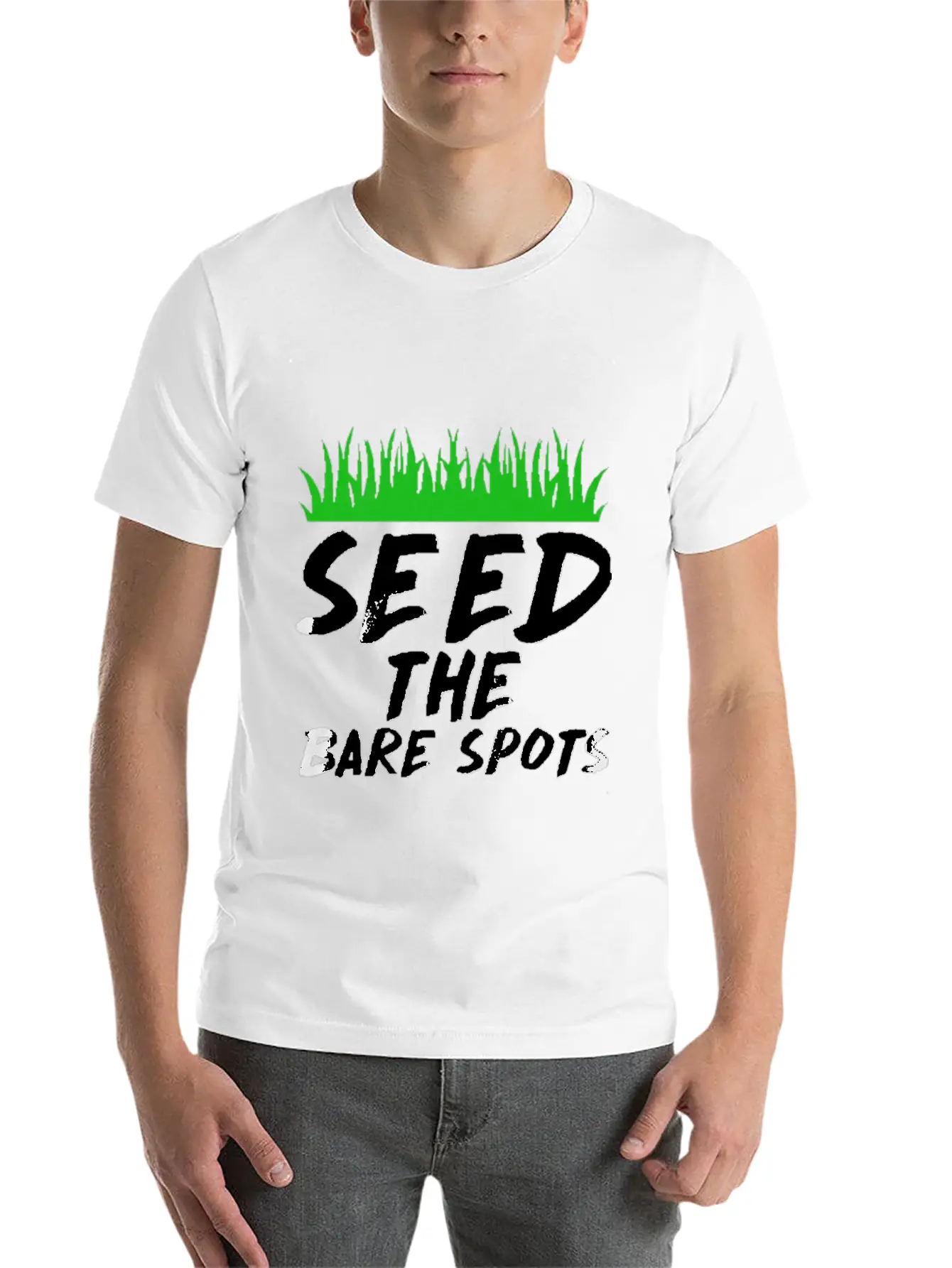 Seed The Bare Spots Gardening T Shirt Unisex Short Sleeve Soft Cotton T-Shirt – Casual Everyday Wear