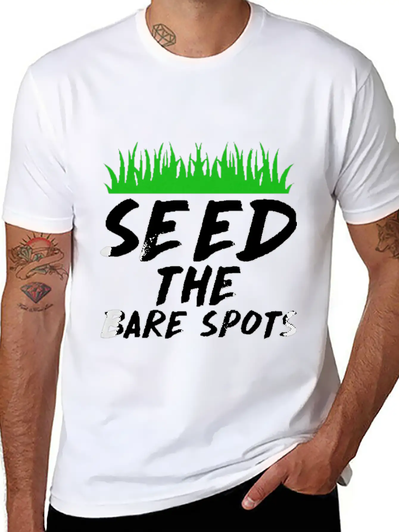 Seed The Bare Spots Gardening T Shirt Unisex Short Sleeve Soft Cotton T-Shirt – Casual Everyday Wear