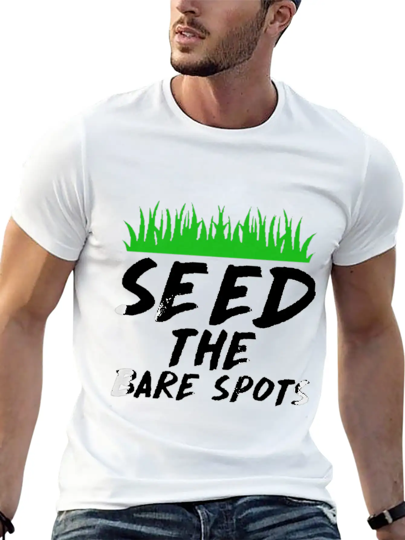 Seed The Bare Spots Gardening T Shirt Unisex Short Sleeve Soft Cotton T-Shirt – Casual Everyday Wear