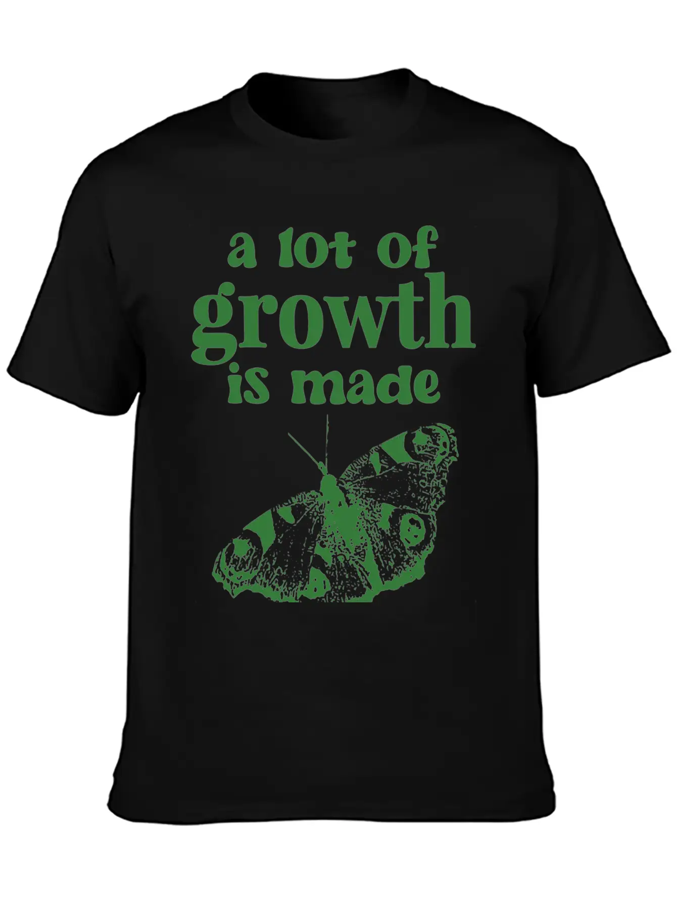 Self Growth | Butterfly Shirt Green Stylish Everyday T-Shirt – Unisex Basic Cotton Tee
