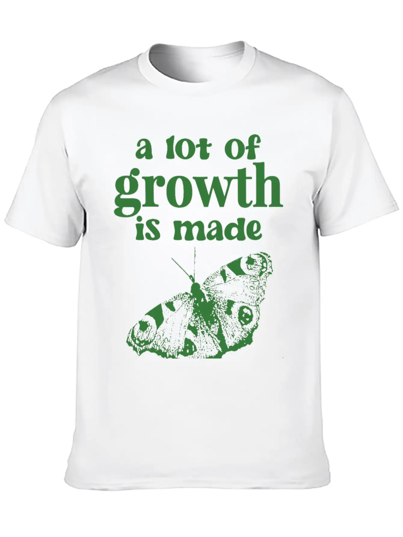 Self Growth | Butterfly Shirt Green Stylish Everyday T-Shirt – Unisex Basic Cotton Tee