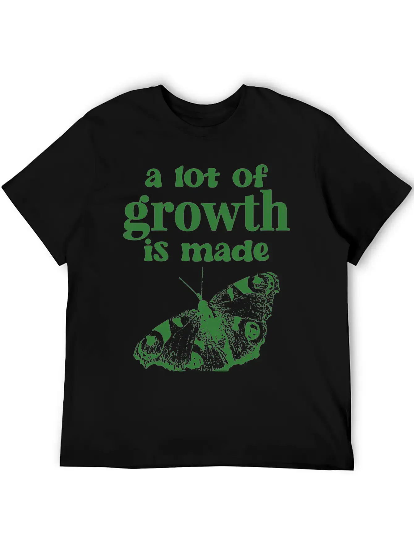 Self Growth | Butterfly Shirt Green Stylish Everyday T-Shirt – Unisex Basic Cotton Tee