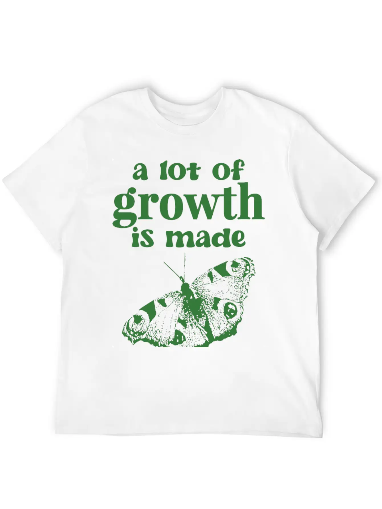 Self Growth | Butterfly Shirt Green Stylish Everyday T-Shirt – Unisex Basic Cotton Tee