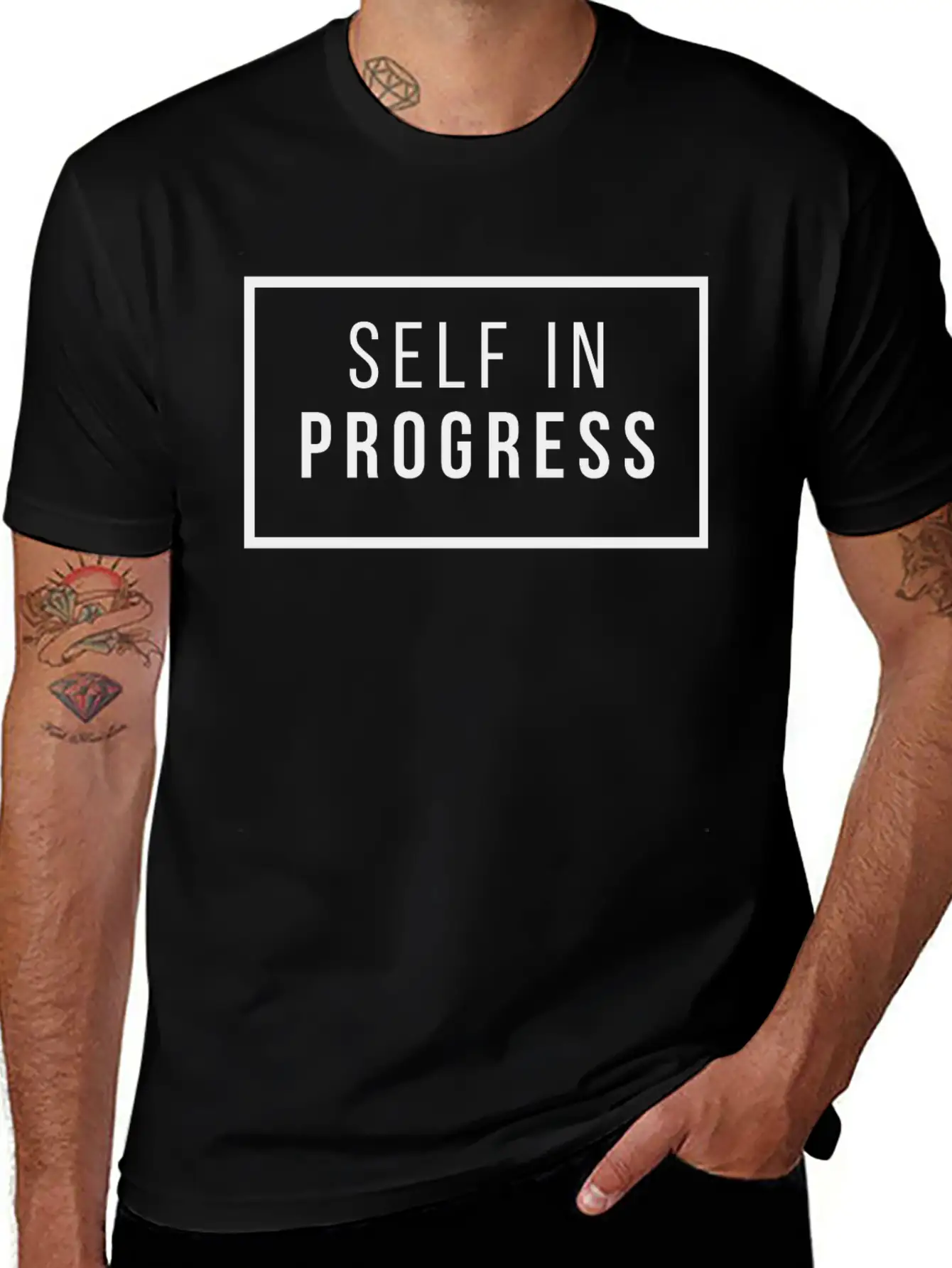 Self Improvement Print Self In Progress Basic Graphic T-Shirt – Daily Comfort In Soft Cotton
