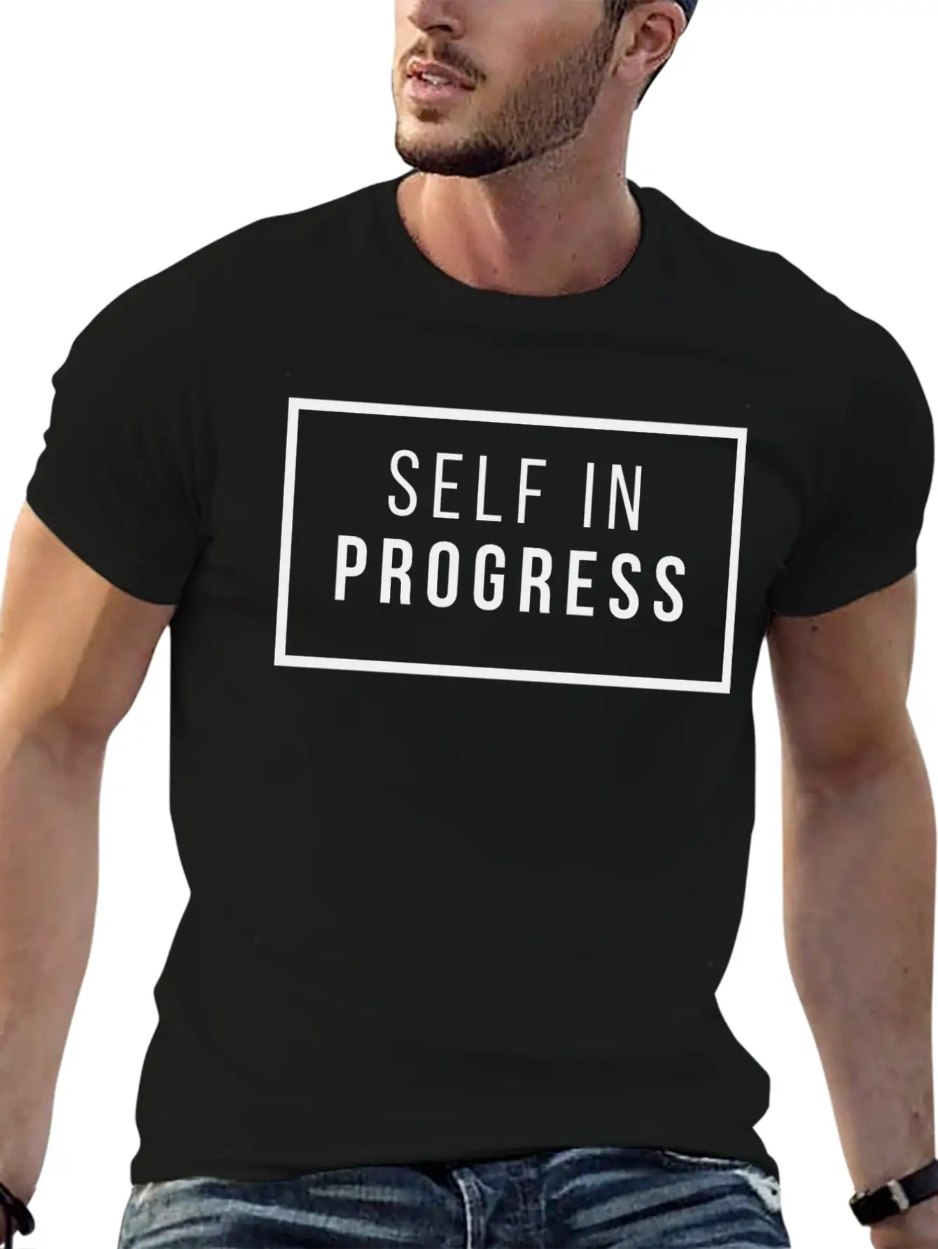 Self Improvement Print Self In Progress Basic Graphic T-Shirt – Daily Comfort In Soft Cotton