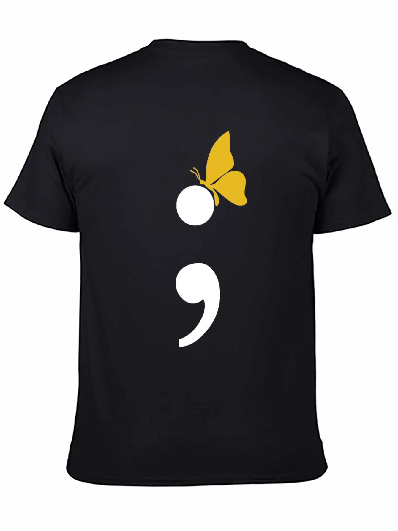 Semicolon Butterfly Depression Awareness Comfortable Minimalist Graphic Tee – Summer Style Essential