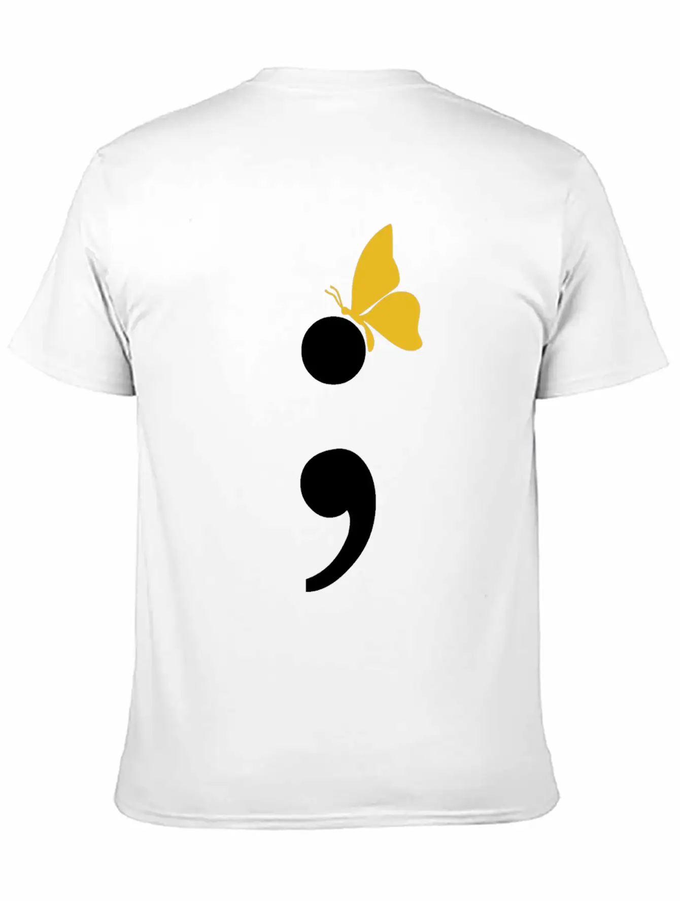 Semicolon Butterfly Depression Awareness Comfortable Minimalist Graphic Tee – Summer Style Essential