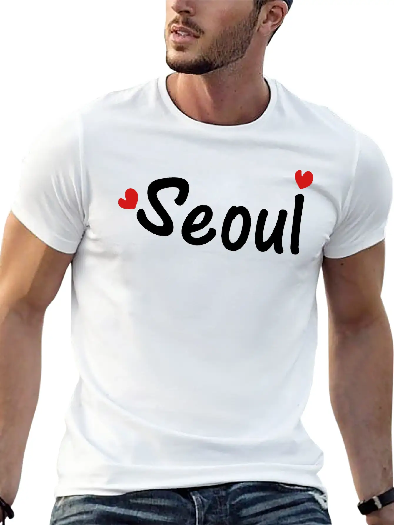 Seoul_txt_c2 Stylish Everyday T-Shirt – Unisex Basic Cotton Tee