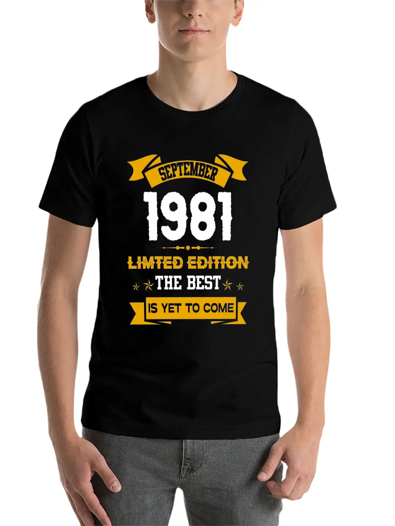 September 1981 Birthday Surprise Essential Unisex Summer Tee – Soft Cotton Casual Fit