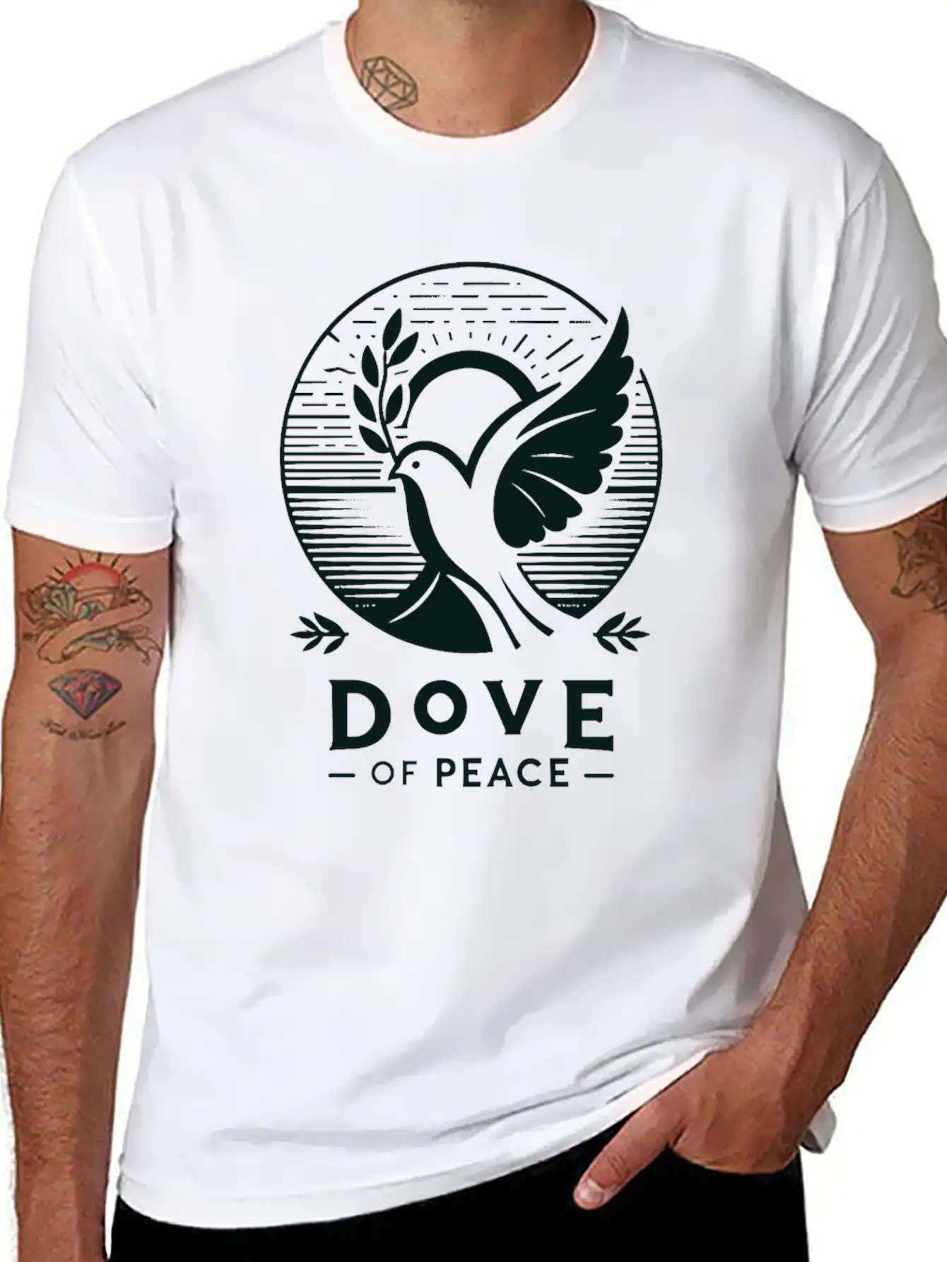 Serene Sunrise: Dove Of Peace T-Shirt Comfortable Minimalist Graphic Tee – Summer Style Essential
