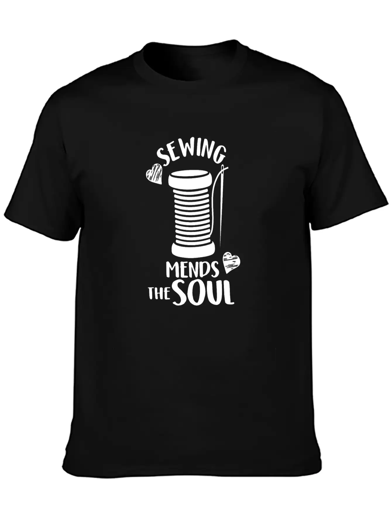 SEWING MENDS THE SOUL Stylish Everyday T-Shirt – Unisex Basic Cotton Tee