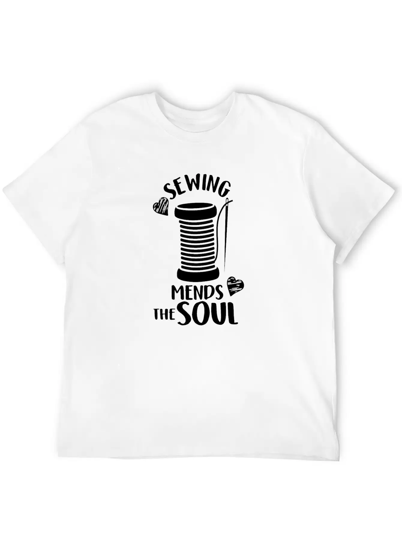 SEWING MENDS THE SOUL Stylish Everyday T-Shirt – Unisex Basic Cotton Tee