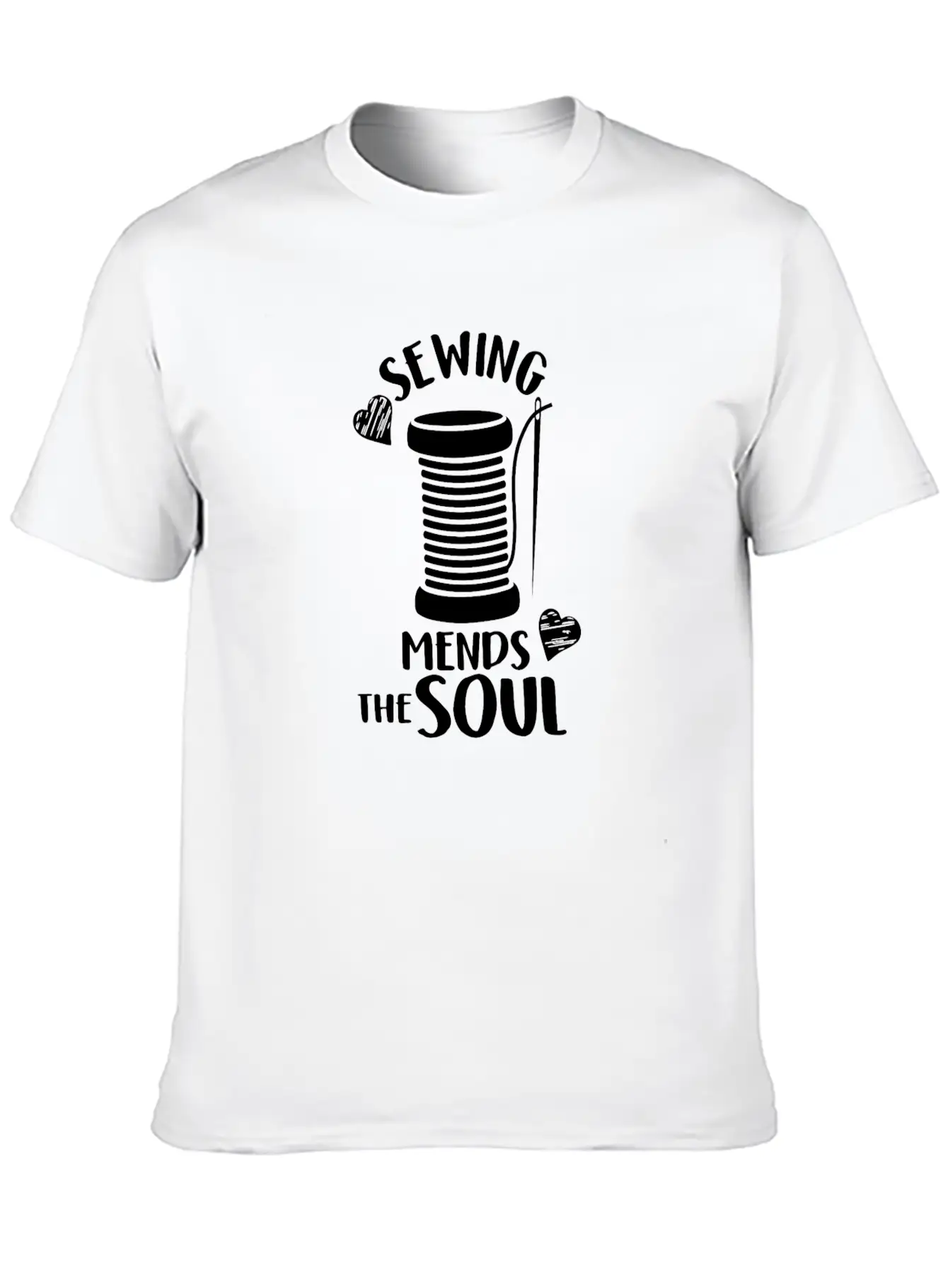 SEWING MENDS THE SOUL Stylish Everyday T-Shirt – Unisex Basic Cotton Tee