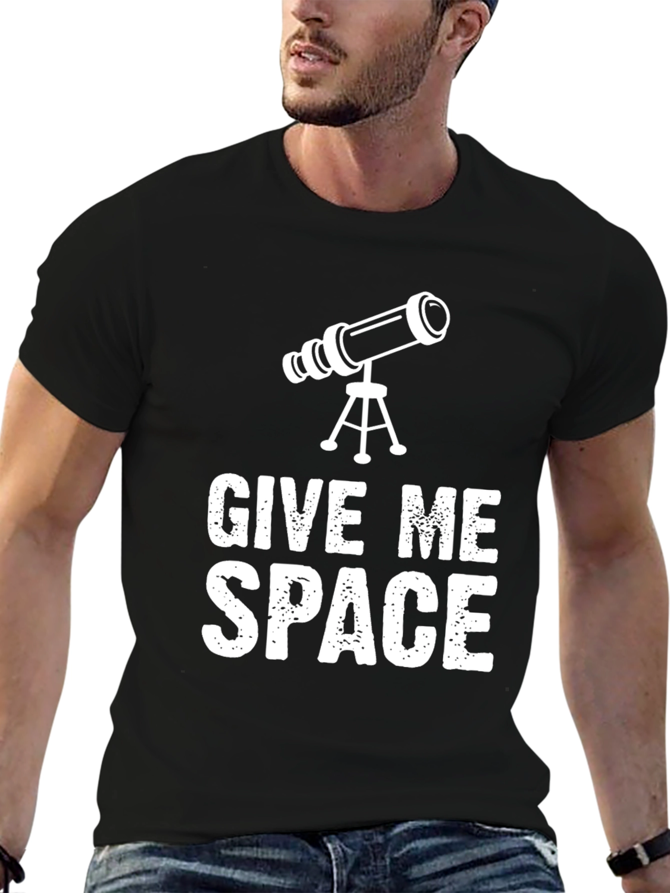 Give Me Space Telescope Black T-Shirt