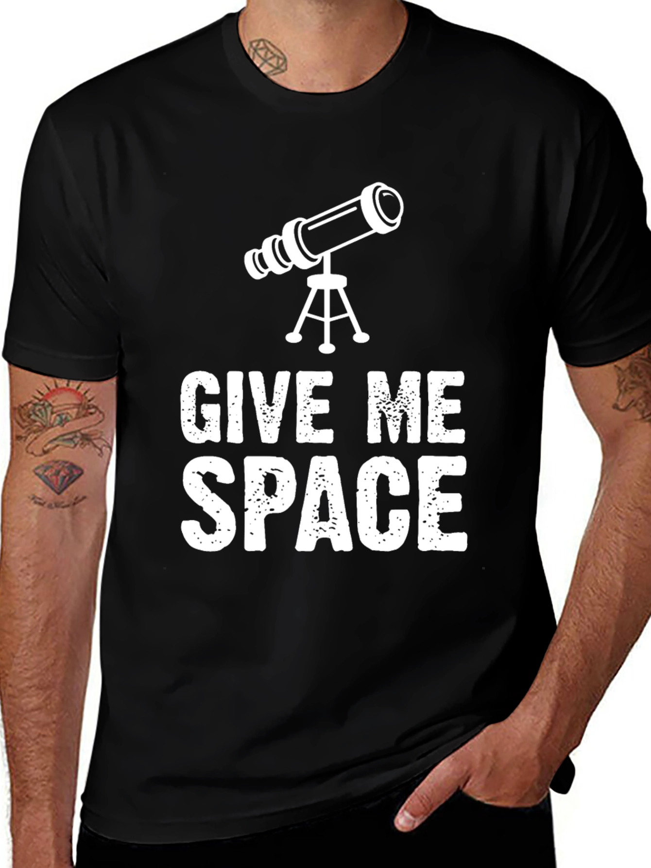 Give Me Space Telescope Black T-Shirt