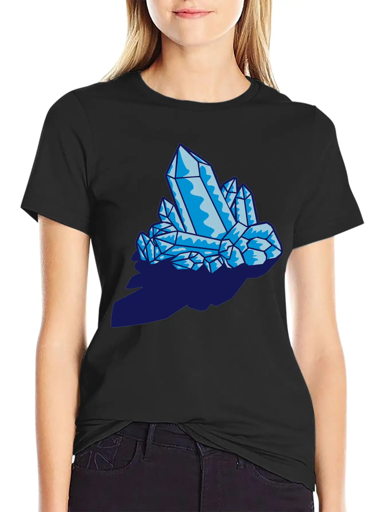 Shadow Crystal Gem Basic Graphic T-Shirt – Daily Comfort In Soft Cotton