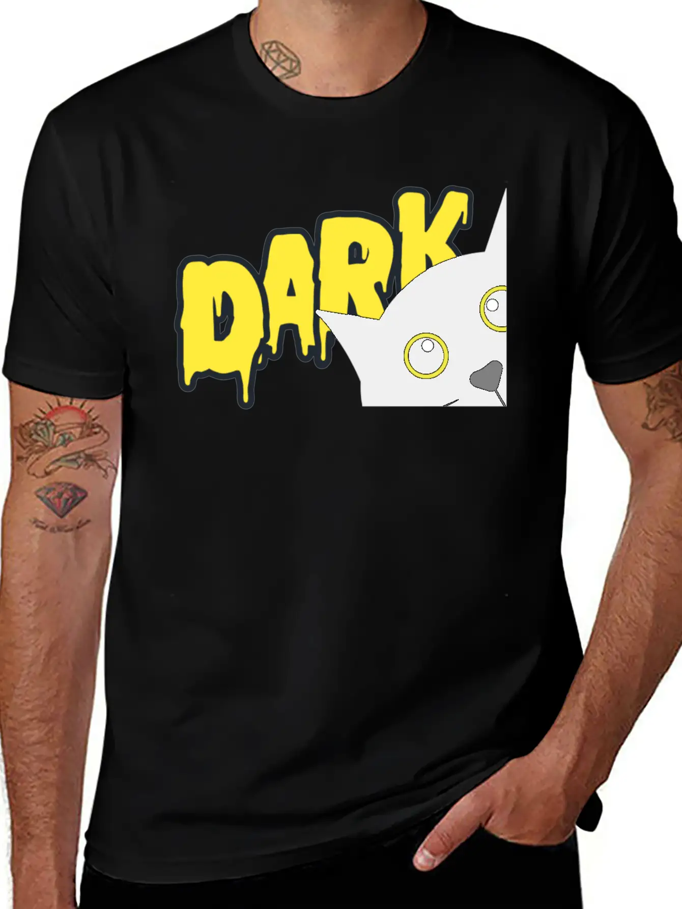 "Shadowed Cat: Embrace The Mystery" Stylish Everyday T-Shirt – Unisex Basic Cotton Tee