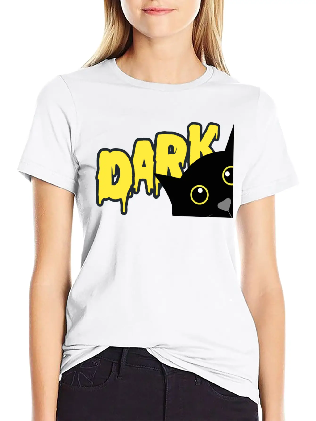 "Shadowed Cat: Embrace The Mystery" Stylish Everyday T-Shirt – Unisex Basic Cotton Tee