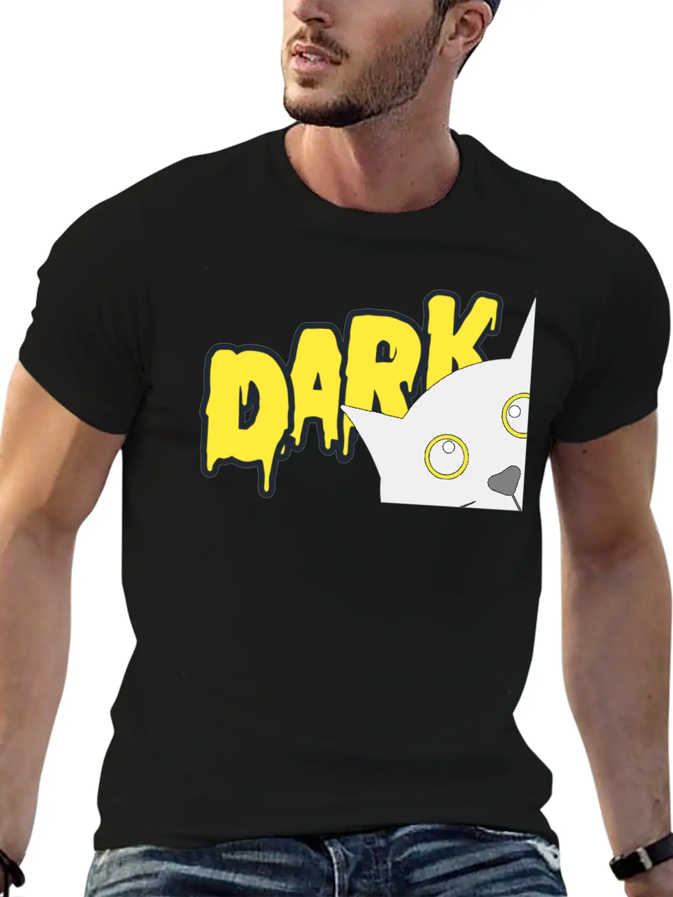 "Shadowed Cat: Embrace The Mystery" Stylish Everyday T-Shirt – Unisex Basic Cotton Tee
