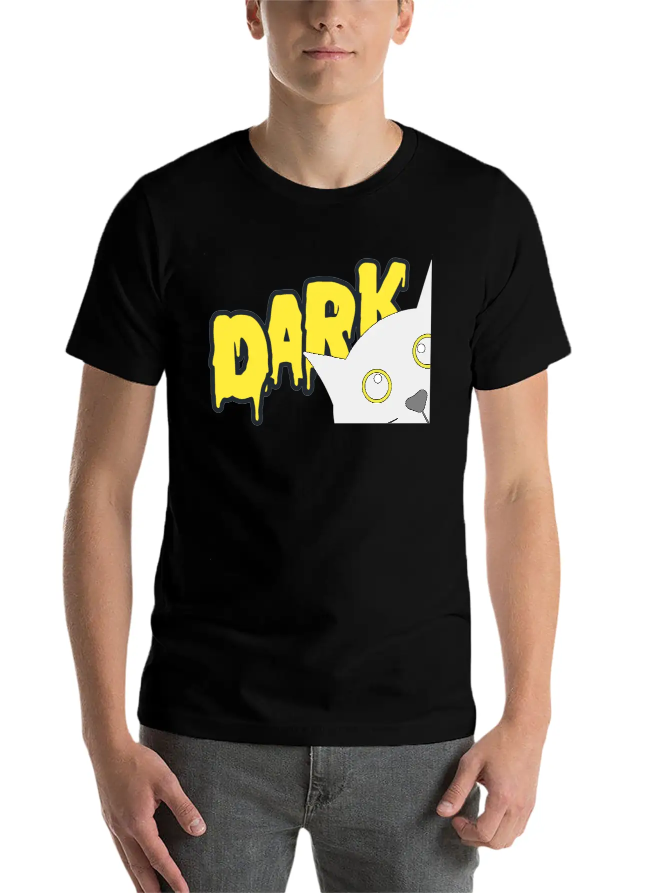 "Shadowed Cat: Embrace The Mystery" Stylish Everyday T-Shirt – Unisex Basic Cotton Tee