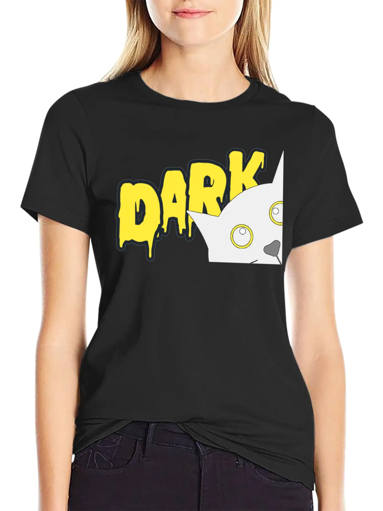 "Shadowed Cat: Embrace The Mystery" Stylish Everyday T-Shirt – Unisex Basic Cotton Tee