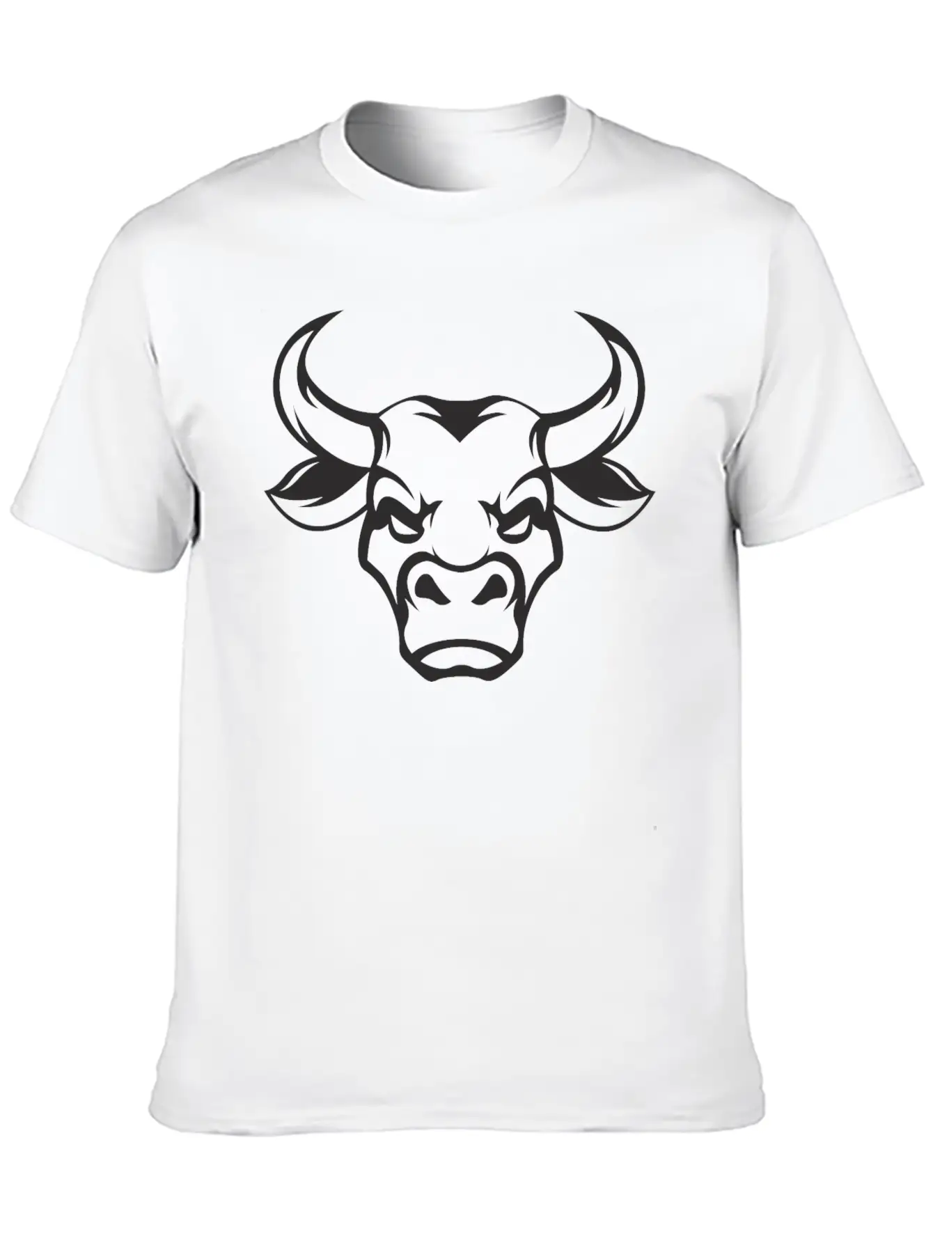 Shape Bull Head Cool Tattoo Animal Vector Image Basic Graphic T-Shirt – Daily Comfort In Soft Cotton