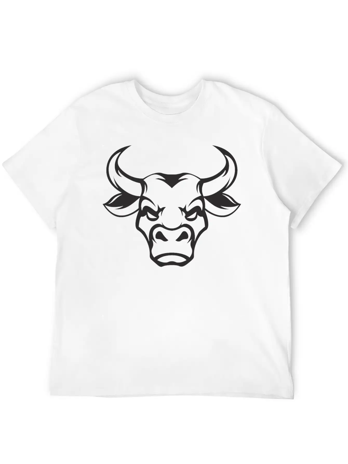 Shape Bull Head Cool Tattoo Animal Vector Image Basic Graphic T-Shirt – Daily Comfort In Soft Cotton